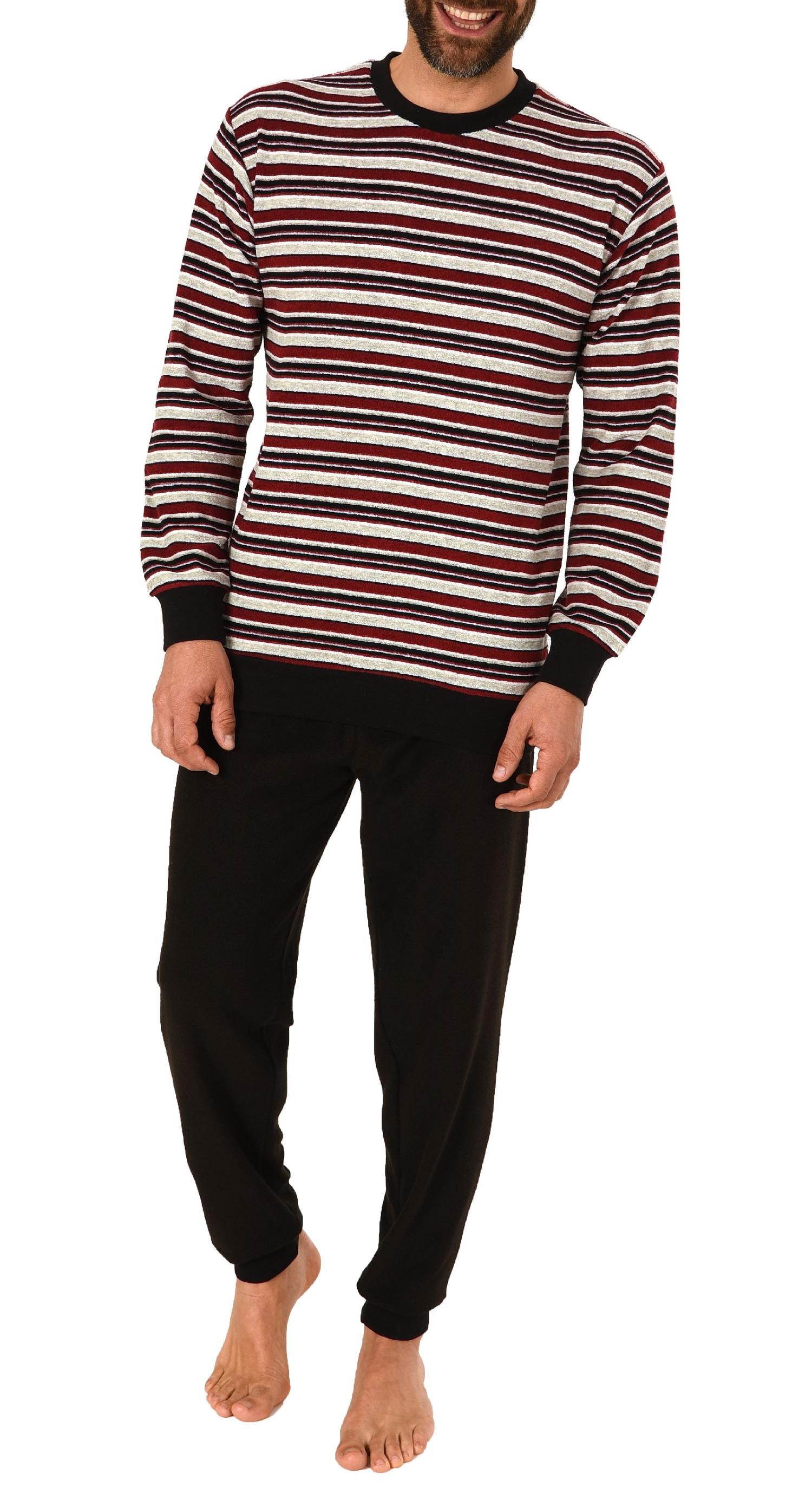 Herren Frottee Pyjama, Schlafanzug mit Bündchen - in toller Streifenoptik - 291 101 13 003 Herren Frottee Pyjama, Schlafanzug mit Bündchen - in toller Streifenoptik - 291 101 13 003