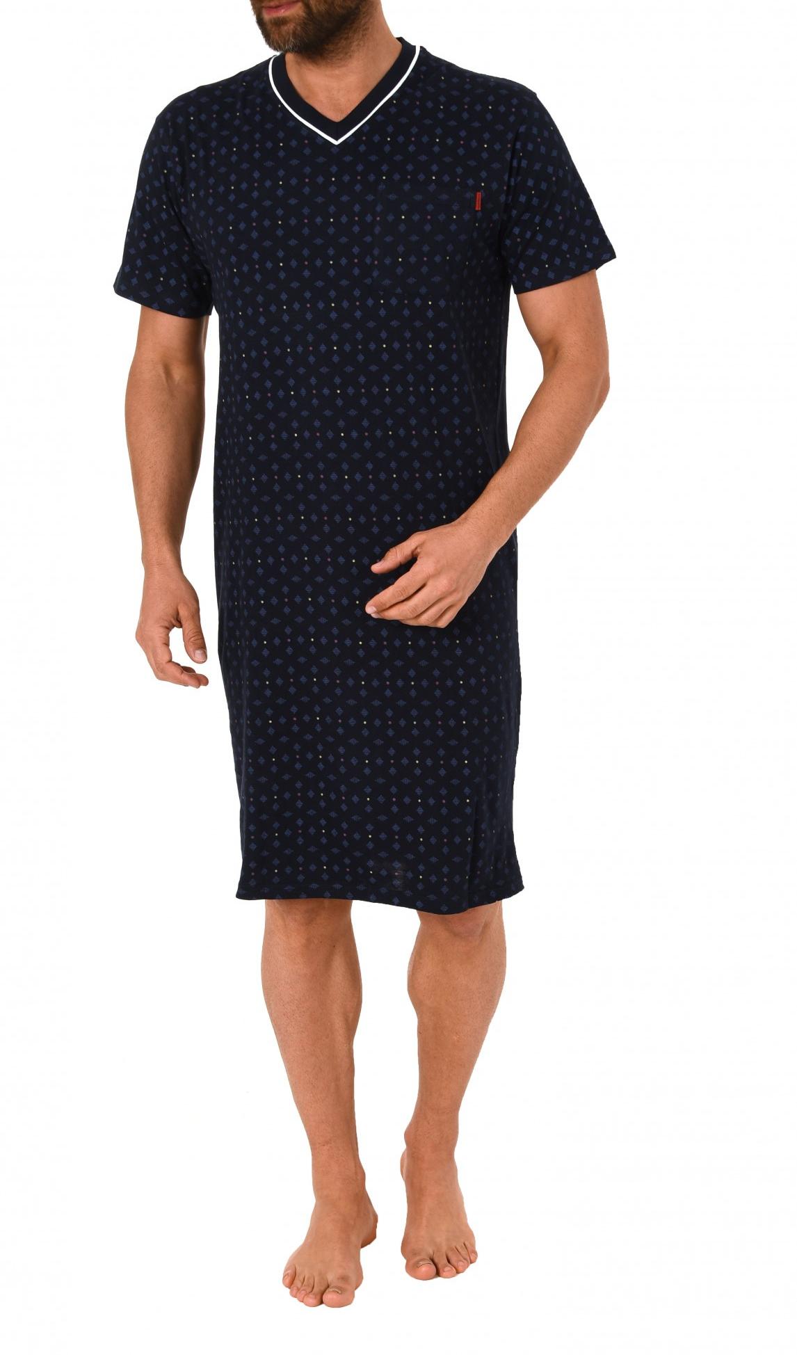 Herren Nachthemd kurzarm mit V-Hals (auch in Übergrössen erhältlich) – 60820 Herren Nachthemd kurzarm mit V-Hals (auch in Übergrössen erhältlich) – 60820