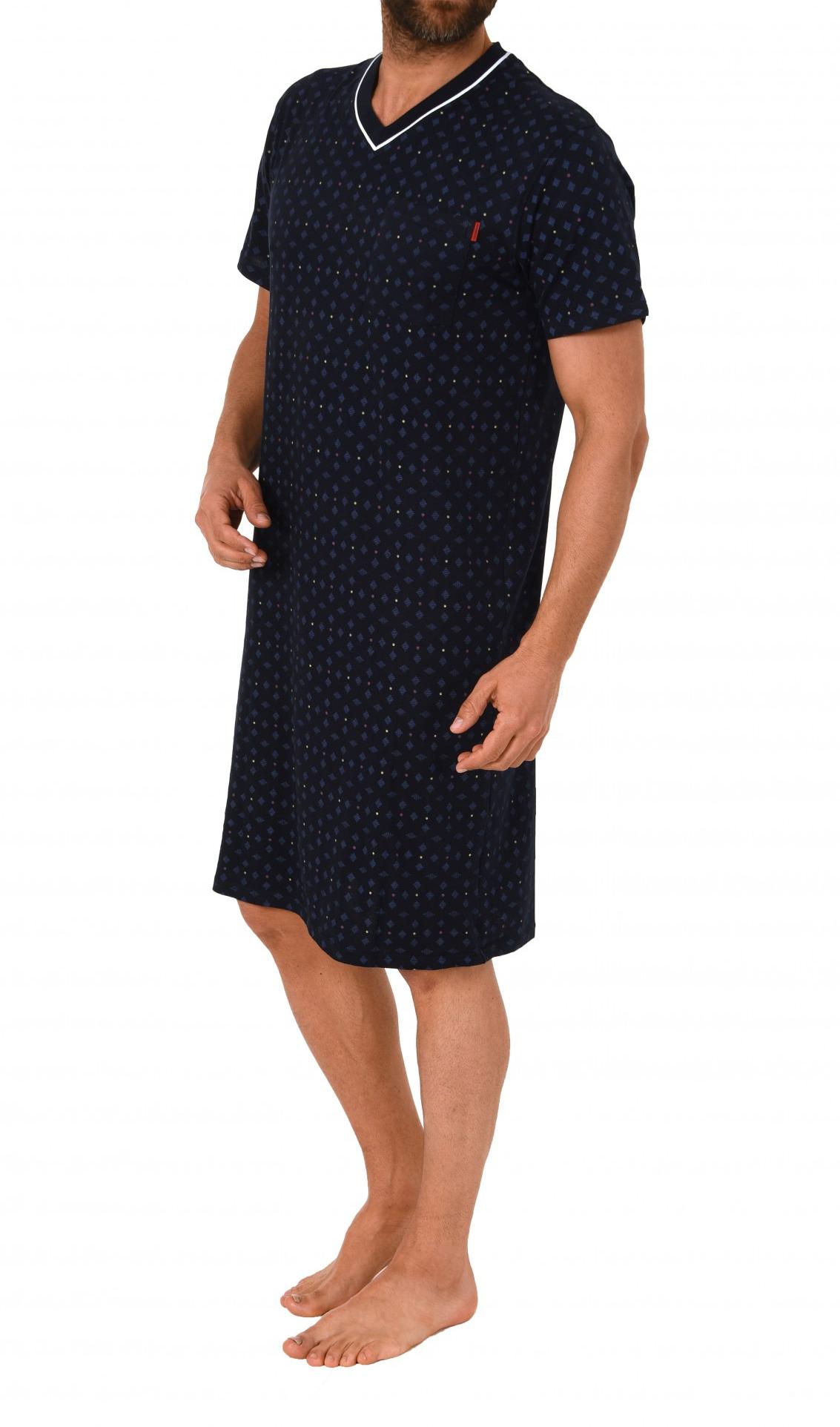 Herren Nachthemd kurzarm mit V-Hals (auch in Übergrössen erhältlich) – 60820 Herren Nachthemd kurzarm mit V-Hals (auch in Übergrössen erhältlich) – 60820