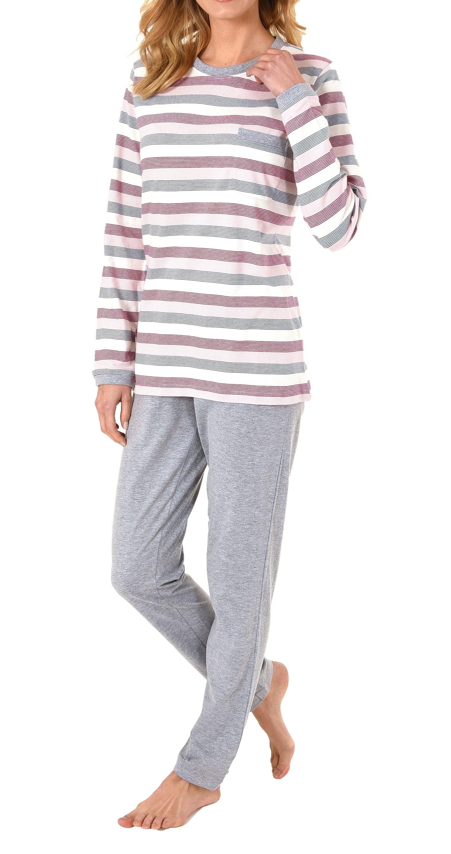 Toller Damen Pyjama langarm - auch in Übergrösse - wunderschöne Block Streifen Optik - 61837 Toller Damen Pyjama langarm - auch in Übergrösse - wunderschöne Block Streifen Optik - 61837