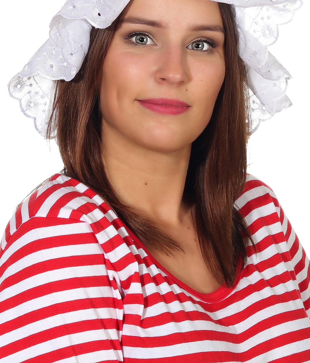 Karneval Haube mit Gummizug und Spitze, Schlafmütze Unisex Onesize