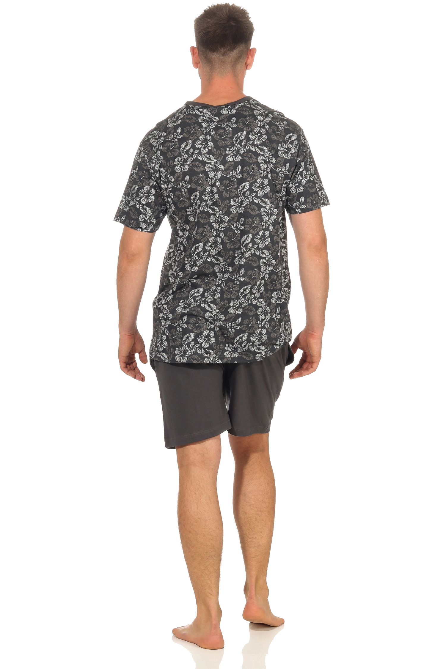 Sommerlicher Herren Shorty Pyjama kurzarm Schlafanzug in Hawaii-Hemden Optik - 102 105 90 510 Sommerlicher Herren Shorty Pyjama kurzarm Schlafanzug in Hawaiii-Hemden Optik