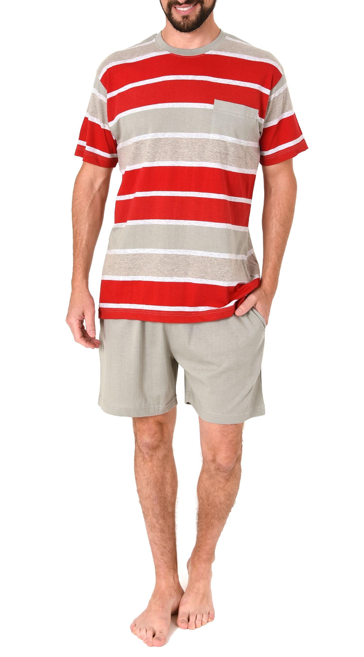 Herren Shorty Pyjama Schlafanzug kurz in eleganter Blockstreifenoptik - 102 105 90 630 Herren Shorty Pyjama Schlafanzug kurz in eleganter Blockstreifenoptik - 102 105 90 630