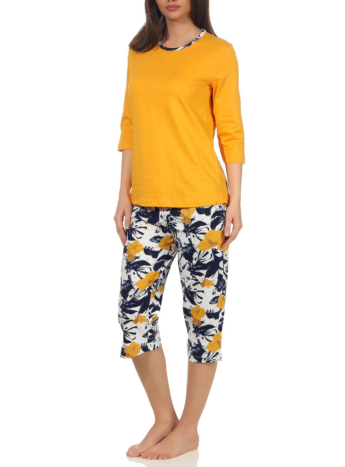 Wunderbarer Damen Capri Pyjama Schlafanzug kurzarm in tollem Design, auch in Übergrössen - 102 204 90 665 Wunderbarer Damen Capri Pyjama Schlafanzug kurzarm in tollem Design, auch in Übergrössen