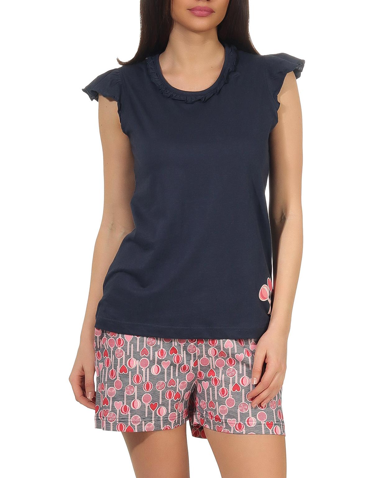 Damen Shorty Pyjama Schlafanzug kurzarm im verspielten Lolli Lutscher lollipop Design - 102 205 90 214 Damen Shorty Pyjama Schlafanzug kurzarm im verspielten Lolli Lutscher lollipop Design