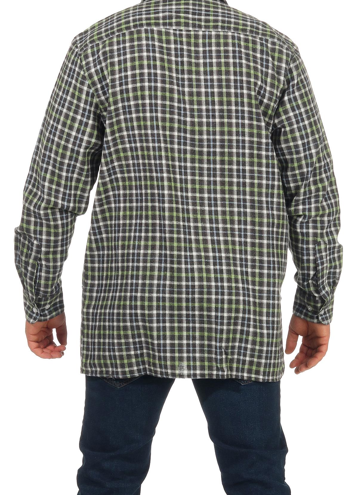 Herren Arbeitshemd Flanell Hemd langarm mit 90 cm Rückenlänge - 8055