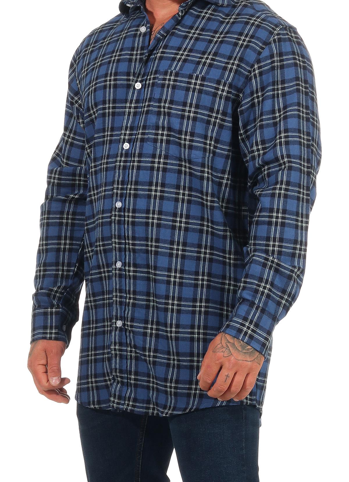 Herren Flanell Hemd langarm kariert Arbeitshemd - auch in Übergrössen erhältlich - 8124 Herren Flanell Hemd langarm kariert Arbeitshemd - auch in Übergrössen erhältlich - 8124