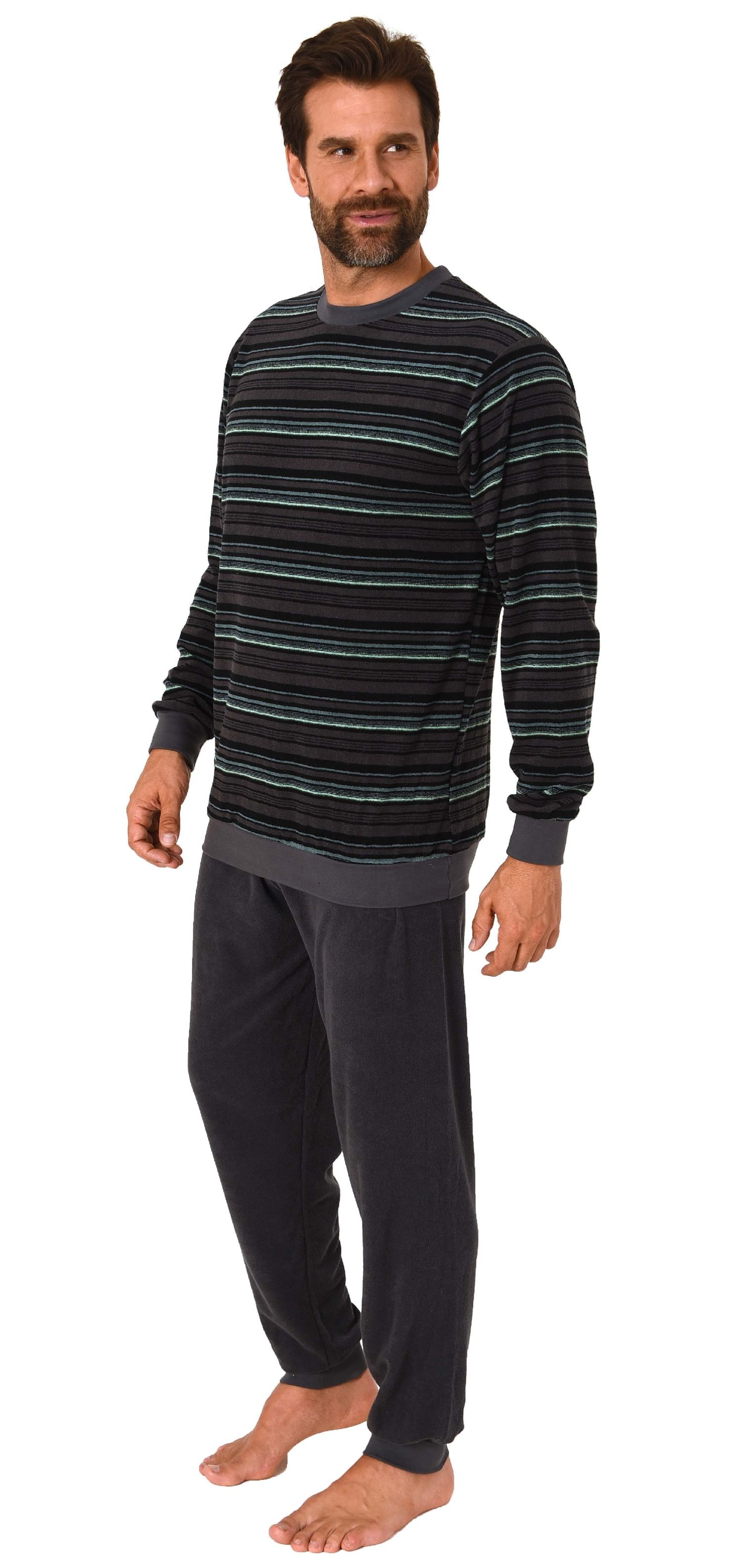 Herren Frottee Pyjama Schlafanzug mit Bündchen und Rundhals  - auch in Übergrößen - 93 751