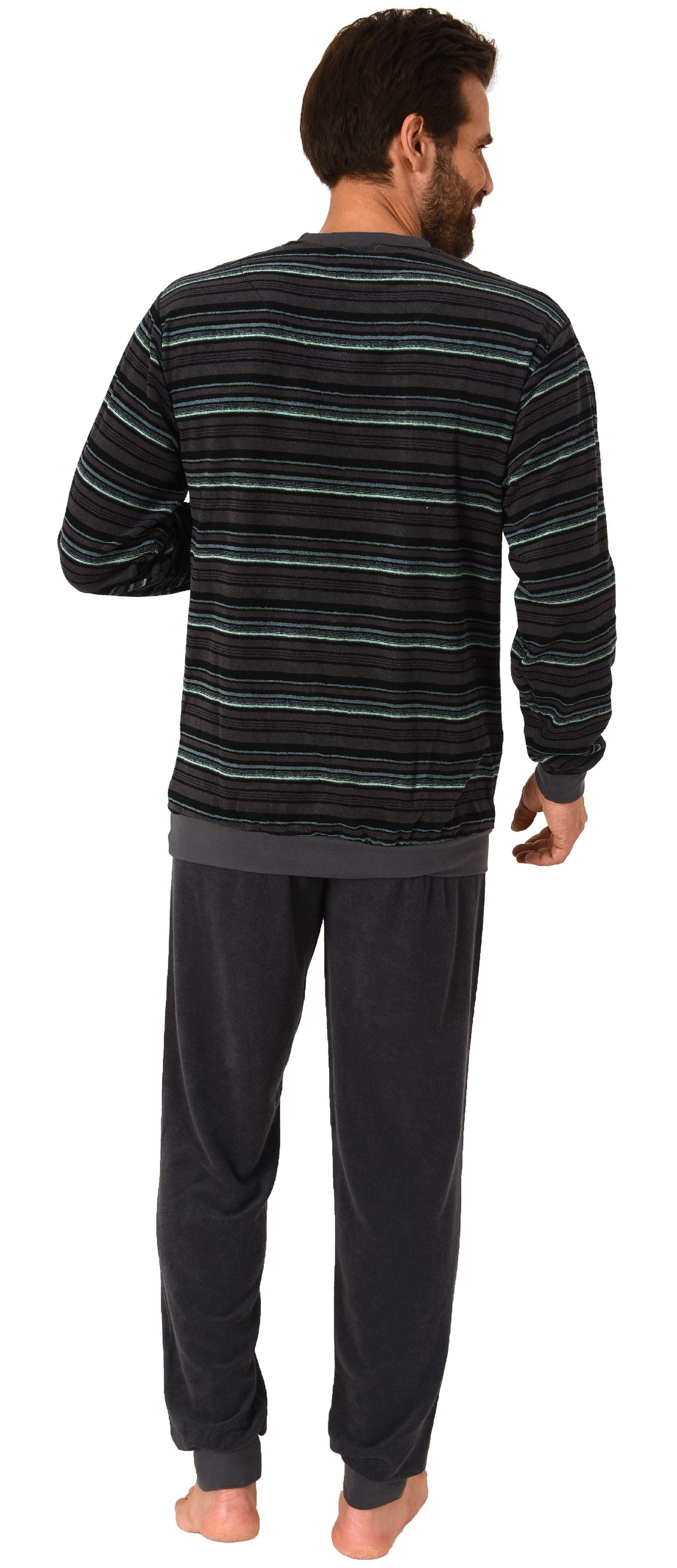 Herren Frottee Pyjama Schlafanzug mit Bündchen und Rundhals  - auch in Übergrößen - 93 751
