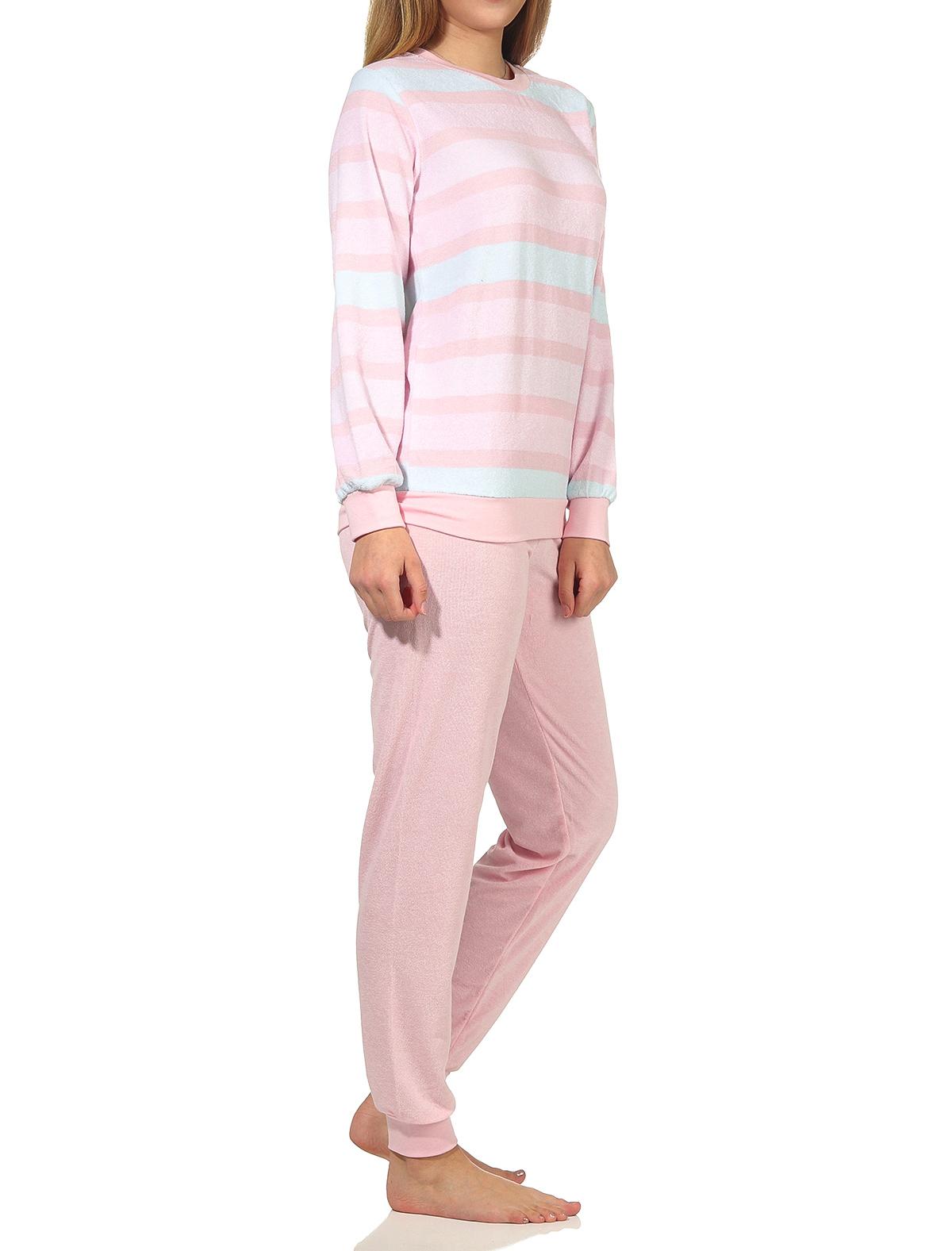 Damen Frottee Pyjama mit Bündchen in eleganter Ringeloptik - auch in Übergrössen - 202 201 93 235 Damen Frottee Pyjama mit Bündchen in eleganter Ringeloptik - auch in Übergrössen - 202 235