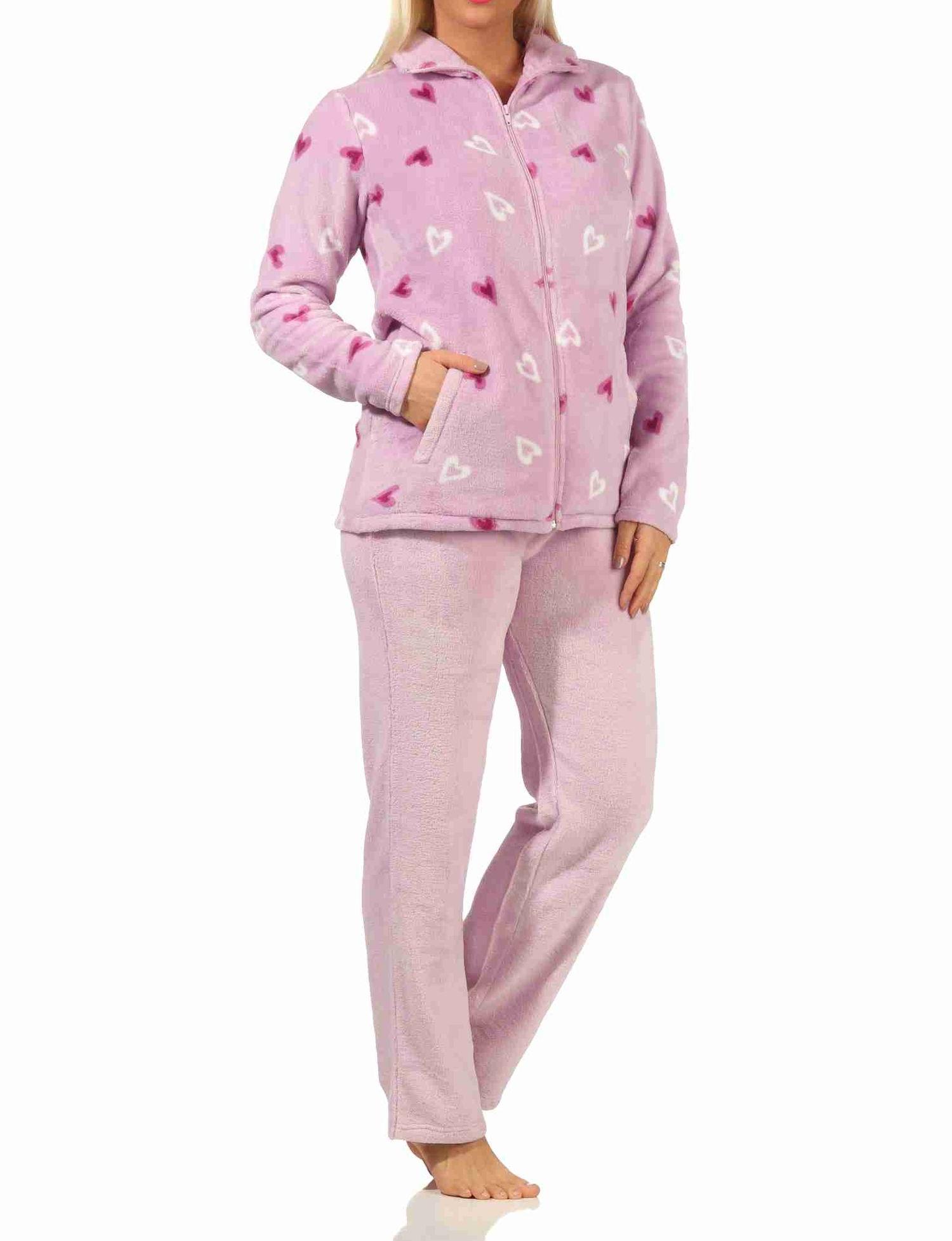 Wunderschöner Damen Hausanzug aus Coralfleece in toller Herz-Motiv Optik - 202 216 97 954 Wunderschöner Damen Hausanzug aus Coralfleece in toller Herz-Motiv Optik - 202 216 97 954