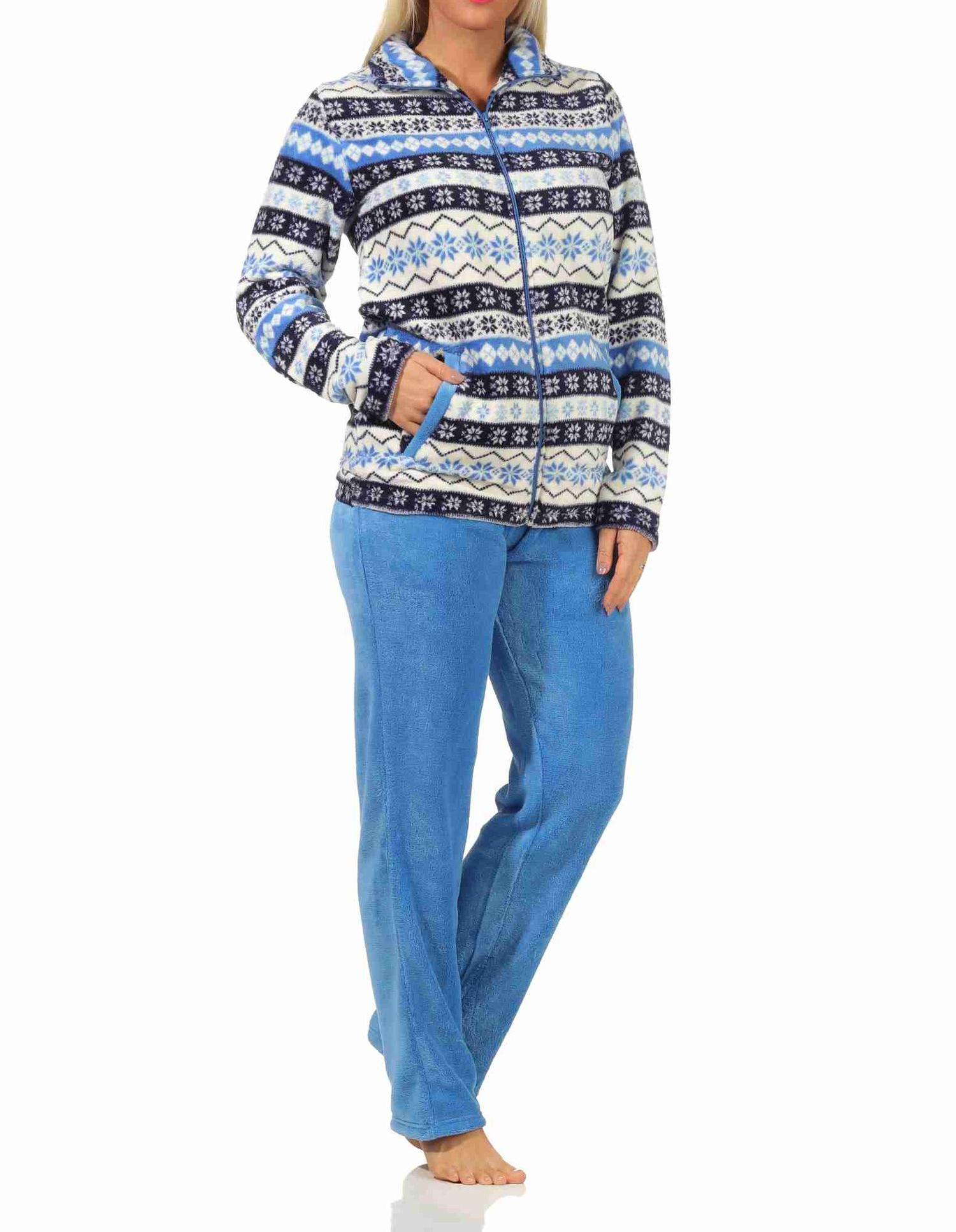 Toller Damen Hausanzug aus Coralfleece in wunderschöner winterlichen Optik - 202 216 959