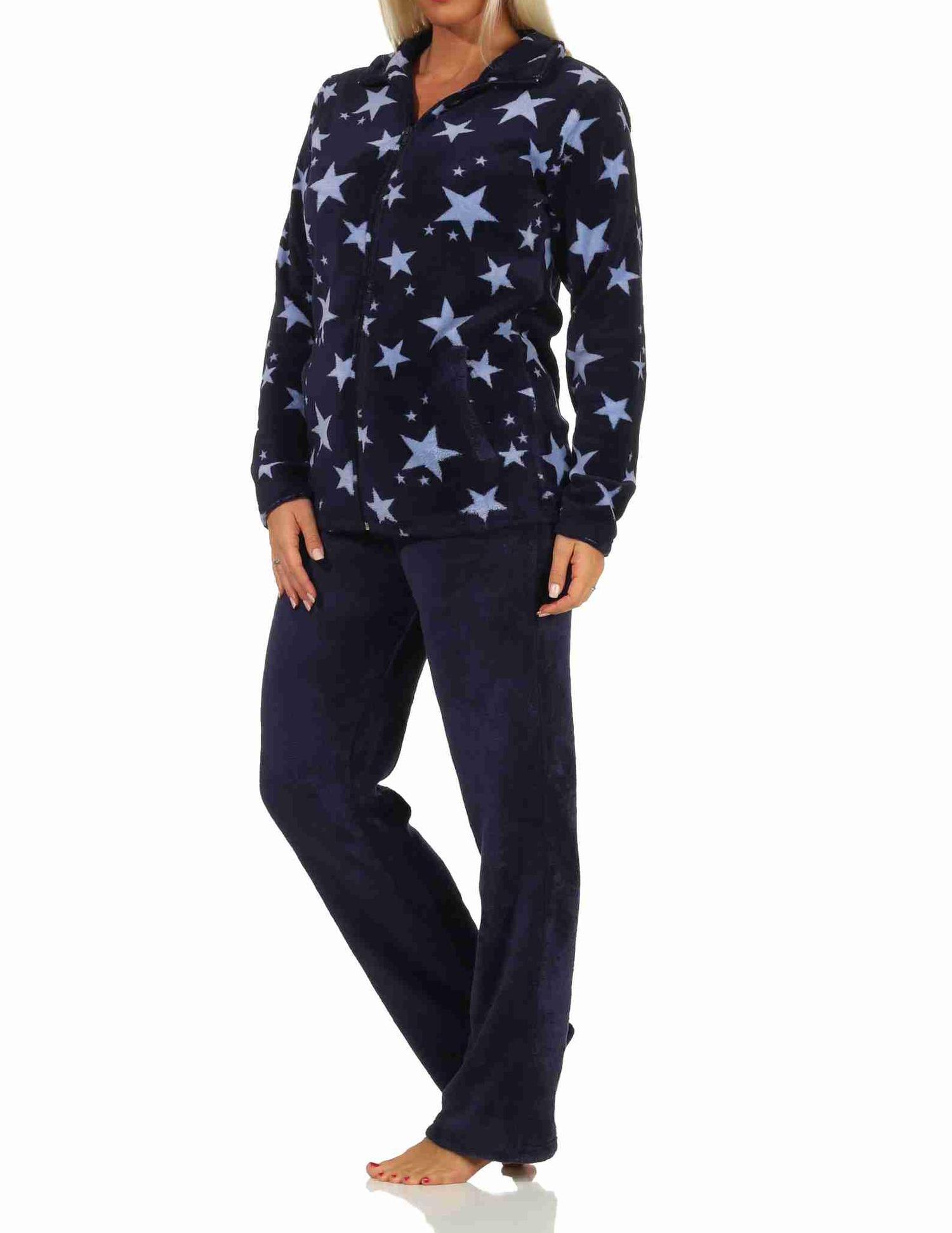 Damen Coralfleece Hausanzug Homewear mit Sternen als Motiv - 202 216 97 961