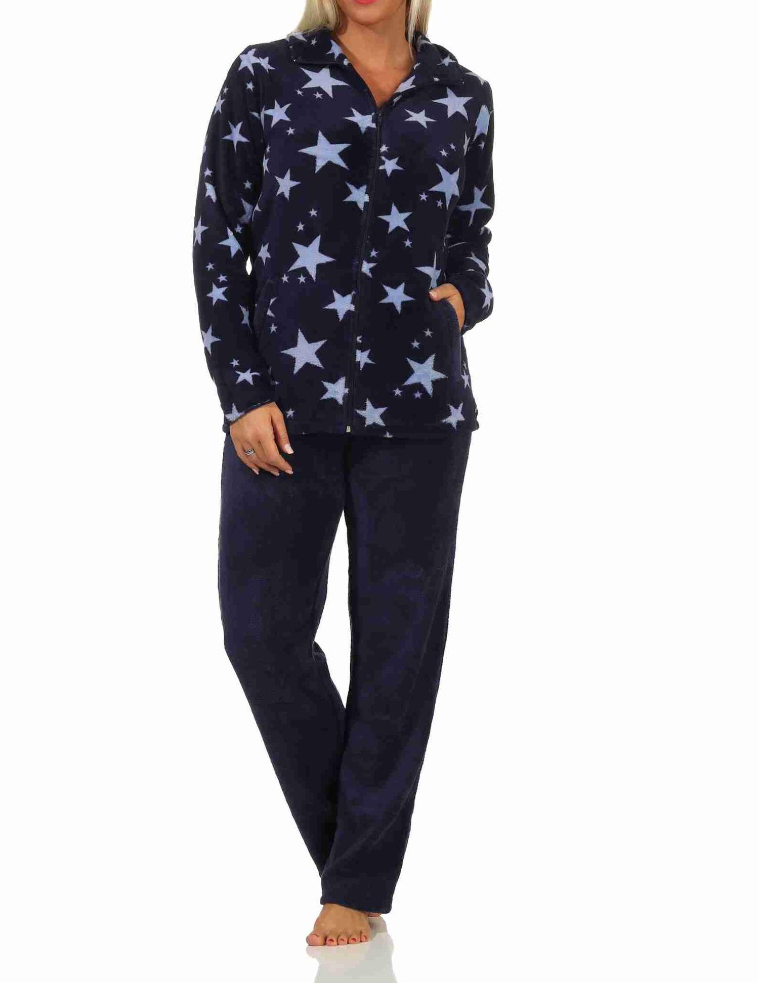 Damen Coralfleece Hausanzug Homewear mit Sternen als Motiv - 202 216 97 961