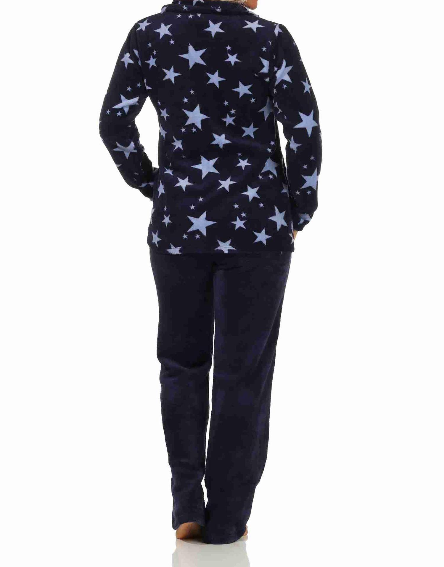Damen Coralfleece Hausanzug Homewear mit Sternen als Motiv - 202 216 97 961