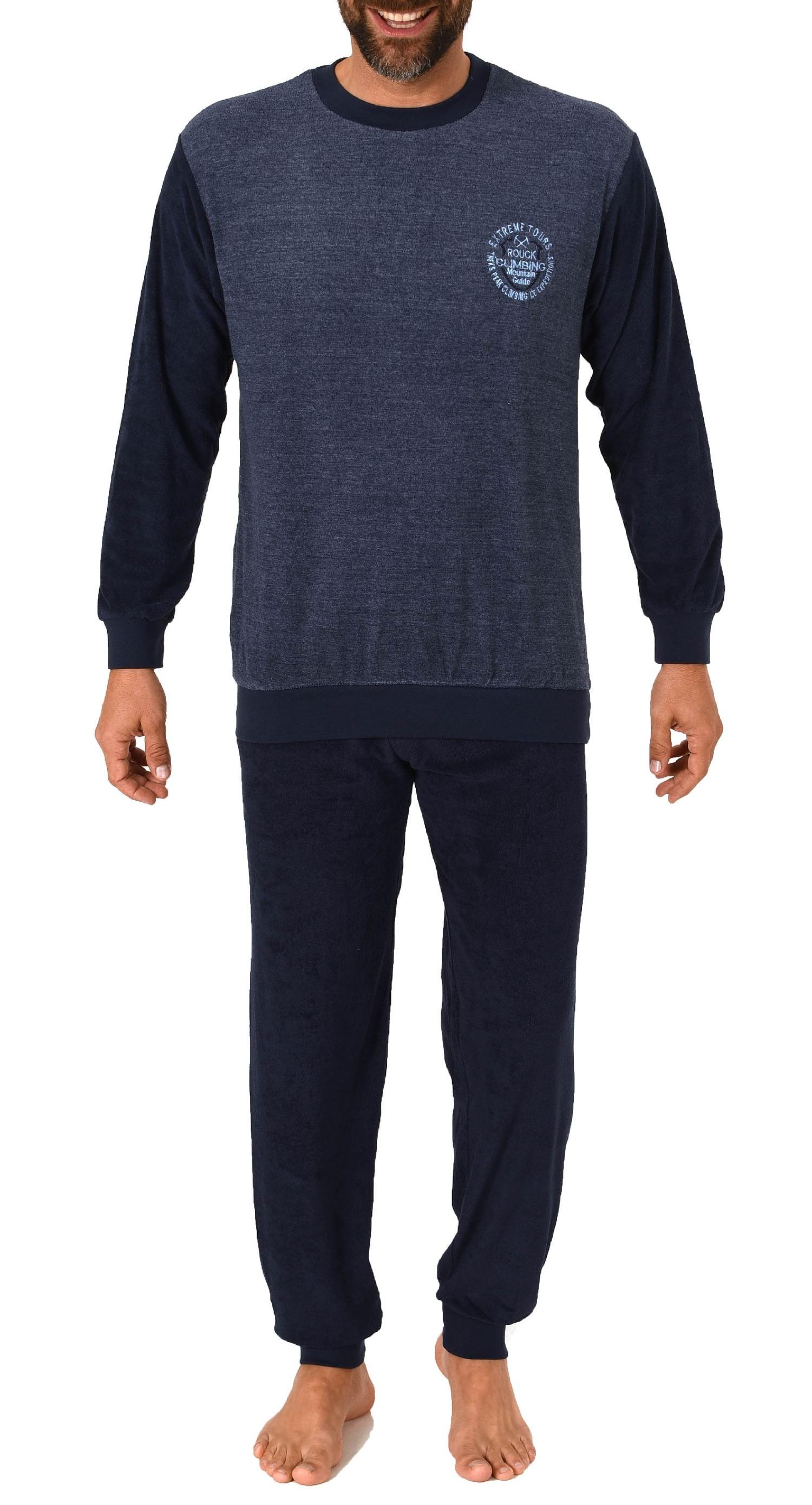Herren Frottee Pyjama langarm Schlafanzug mit Bündchen - 212 101 13 801 Herren Frottee Pyjama langarm Schlafanzug mit Bündchen - 212 101 13 801