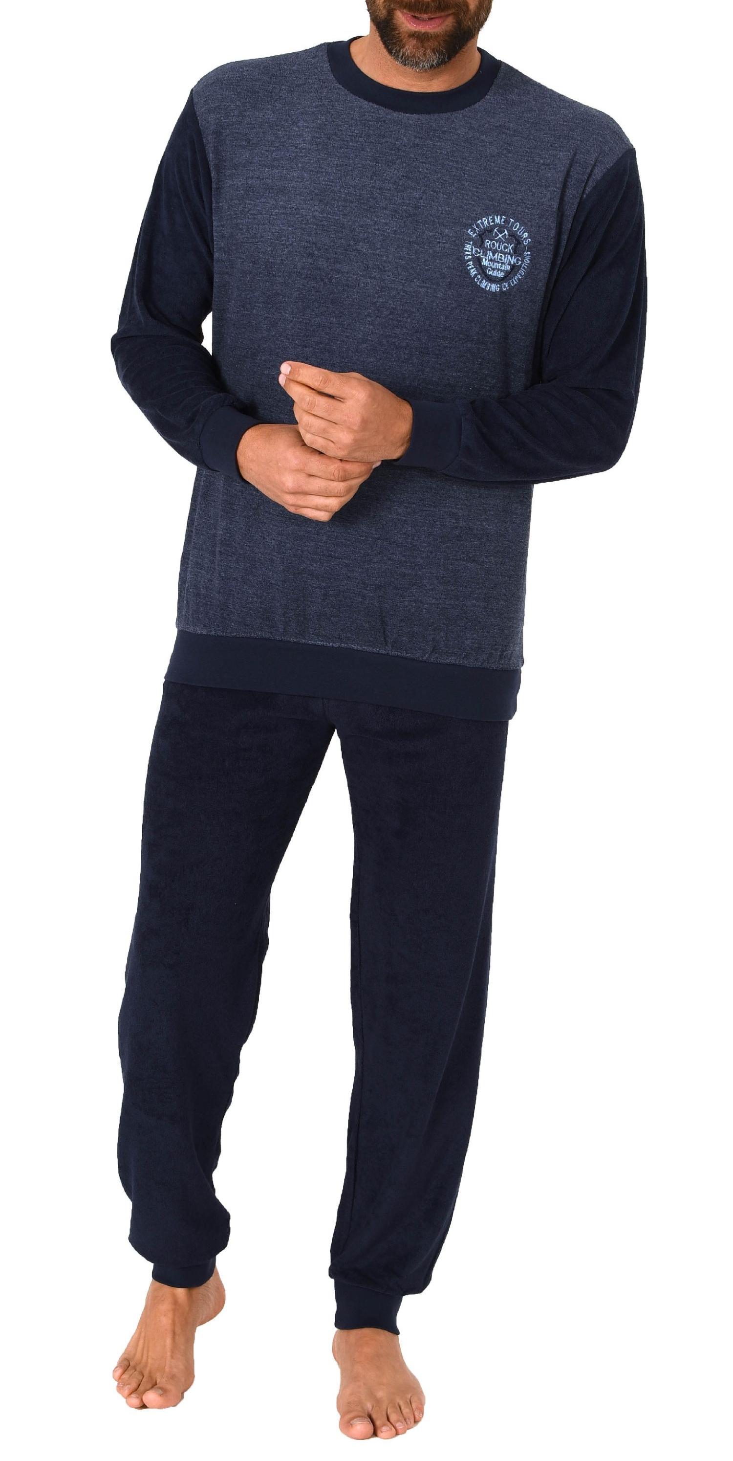 Herren Frottee Pyjama langarm Schlafanzug mit Bündchen - 212 101 13 801 Herren Frottee Pyjama langarm Schlafanzug mit Bündchen - 212 101 13 801