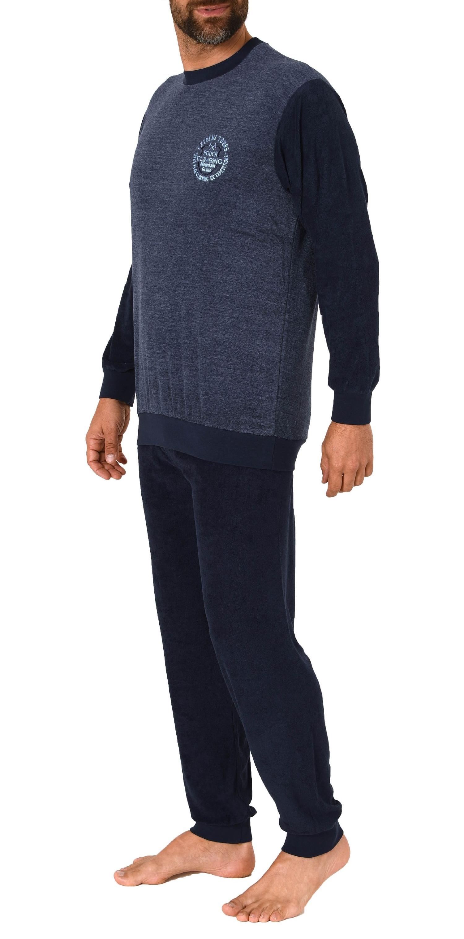 Herren Frottee Pyjama langarm Schlafanzug mit Bündchen - 212 101 13 801 Herren Frottee Pyjama langarm Schlafanzug mit Bündchen - 212 101 13 801