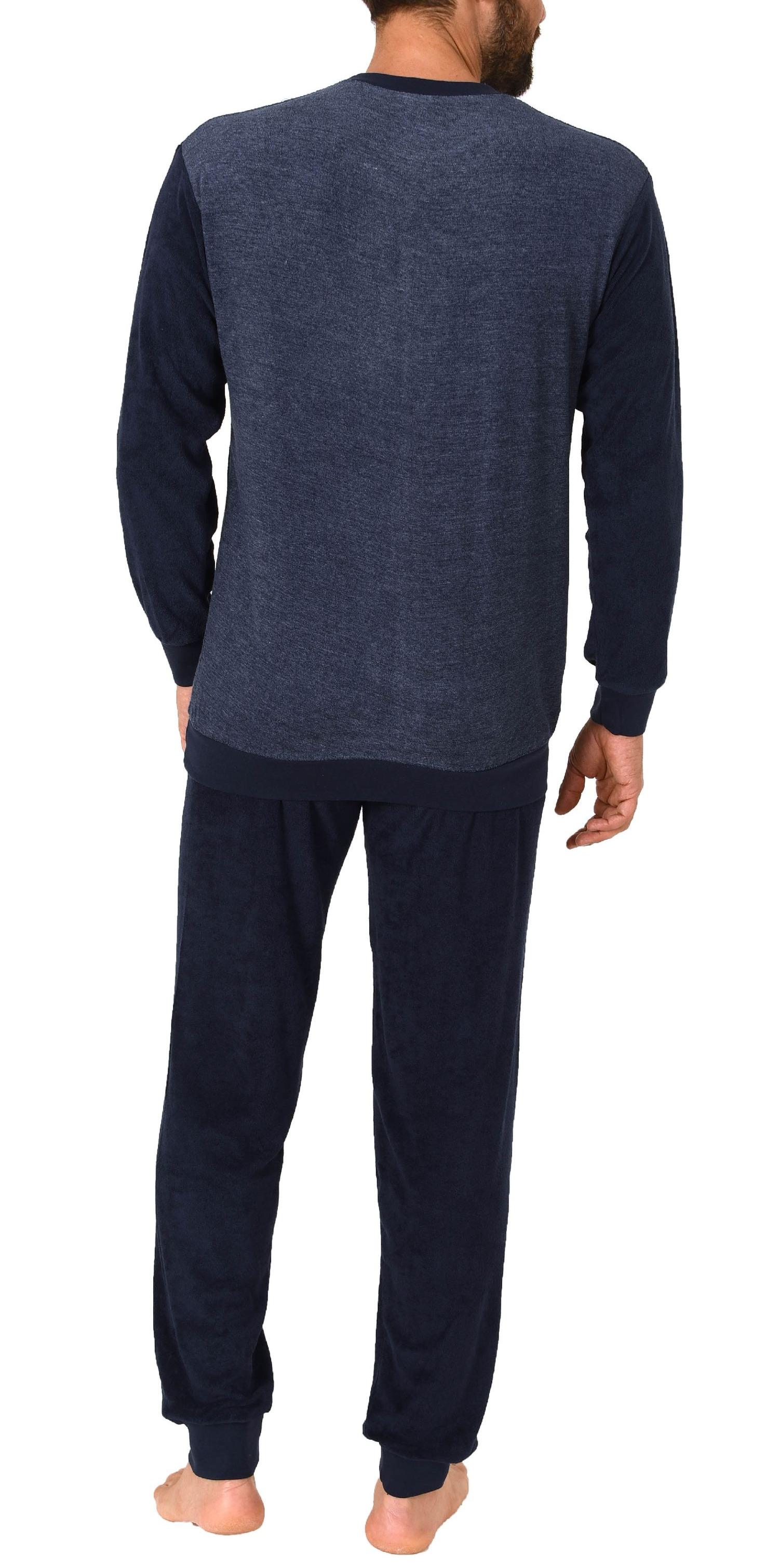 Herren Frottee Pyjama langarm Schlafanzug mit Bündchen - 212 101 13 801 Herren Frottee Pyjama langarm Schlafanzug mit Bündchen - 212 101 13 801