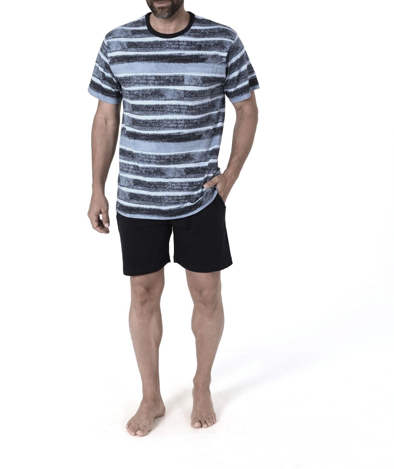 Herren Shorty Schlafanzug kurzarm Pyjama in lässiger Streifenoptik - 112 105 90 464 Herren Shorty Schlafanzug kurzarm Pyjama in lässiger Streifenoptik - 112 105 90 464