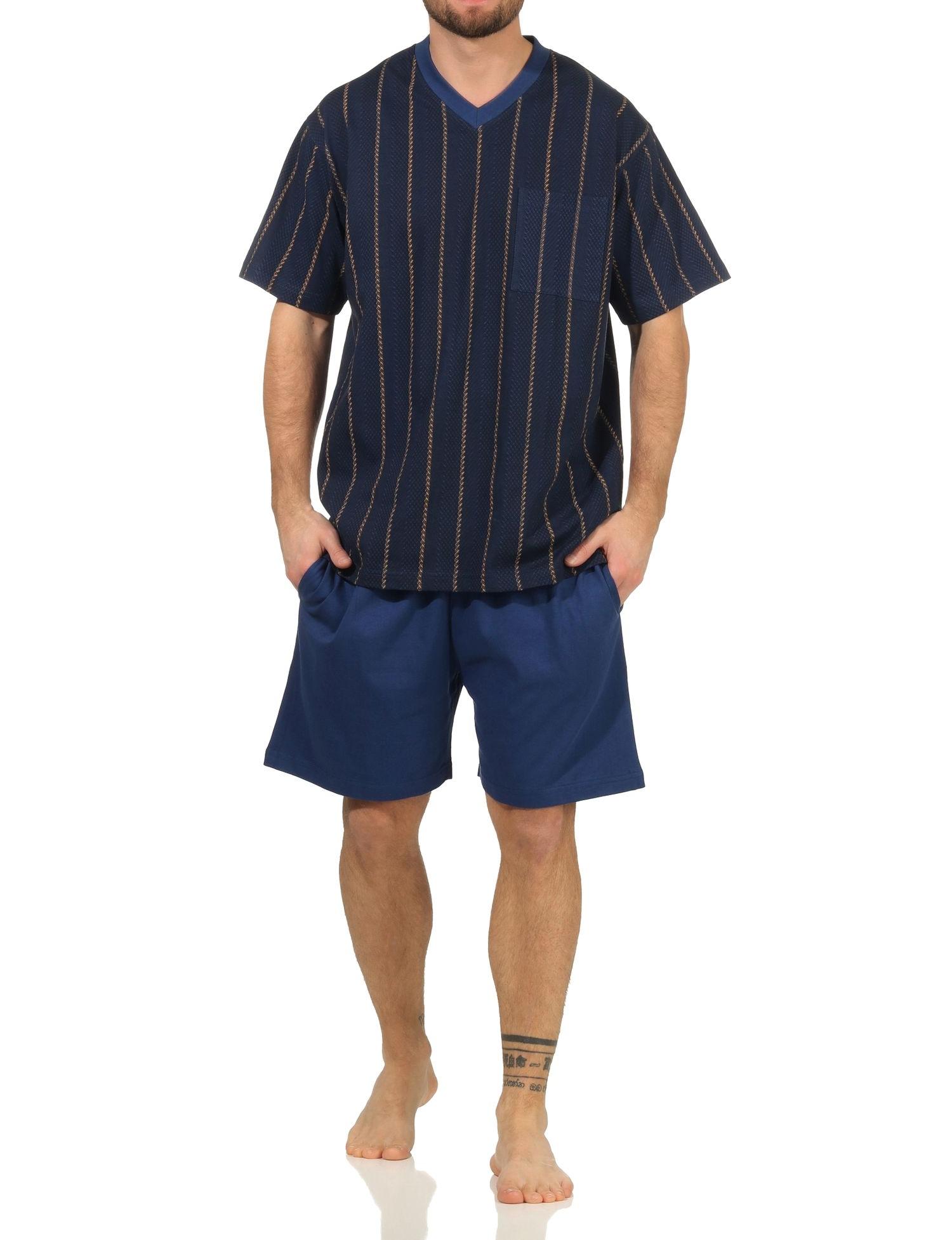 Eleganter Herren kurzarm Shorty Schlafanzug Pyjama - Streifenoptik - 112 105 90 518 Eleganter Herren kurzarm Shorty Schlafanzug Pyjama - Streifenoptik - 112 105 90 518