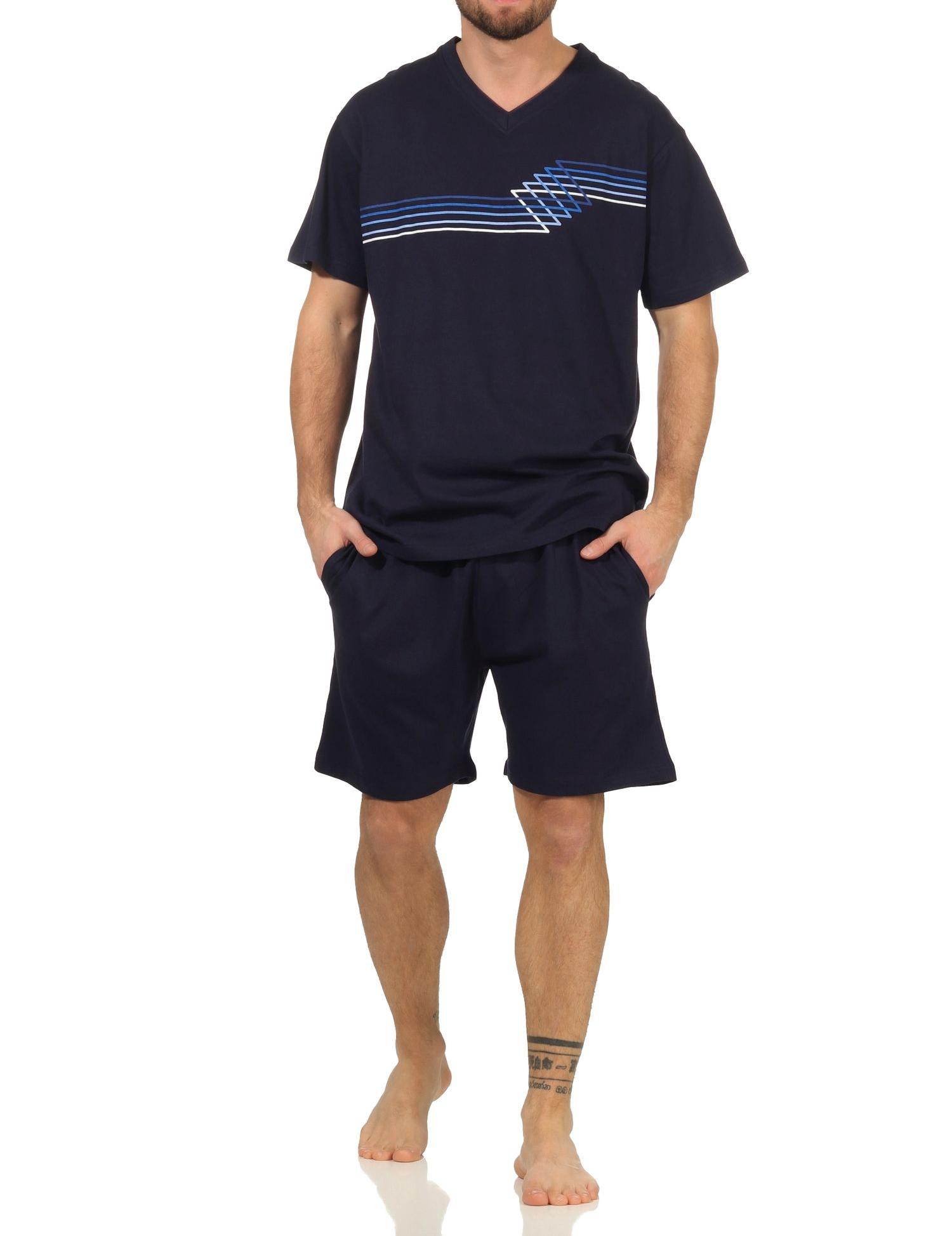 Eleganter Herren kurzarm Schlafanzug Shorty Pyjama - 112 105 90 550