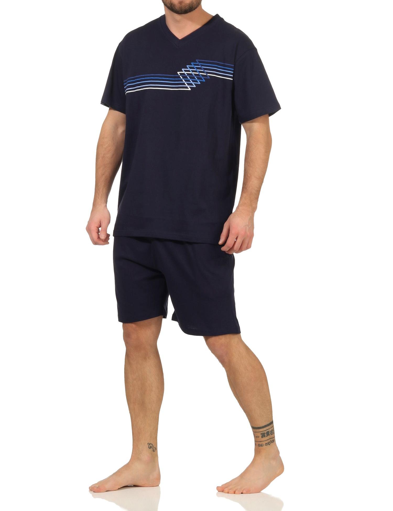 Eleganter Herren kurzarm Schlafanzug Shorty Pyjama - 112 105 90 550