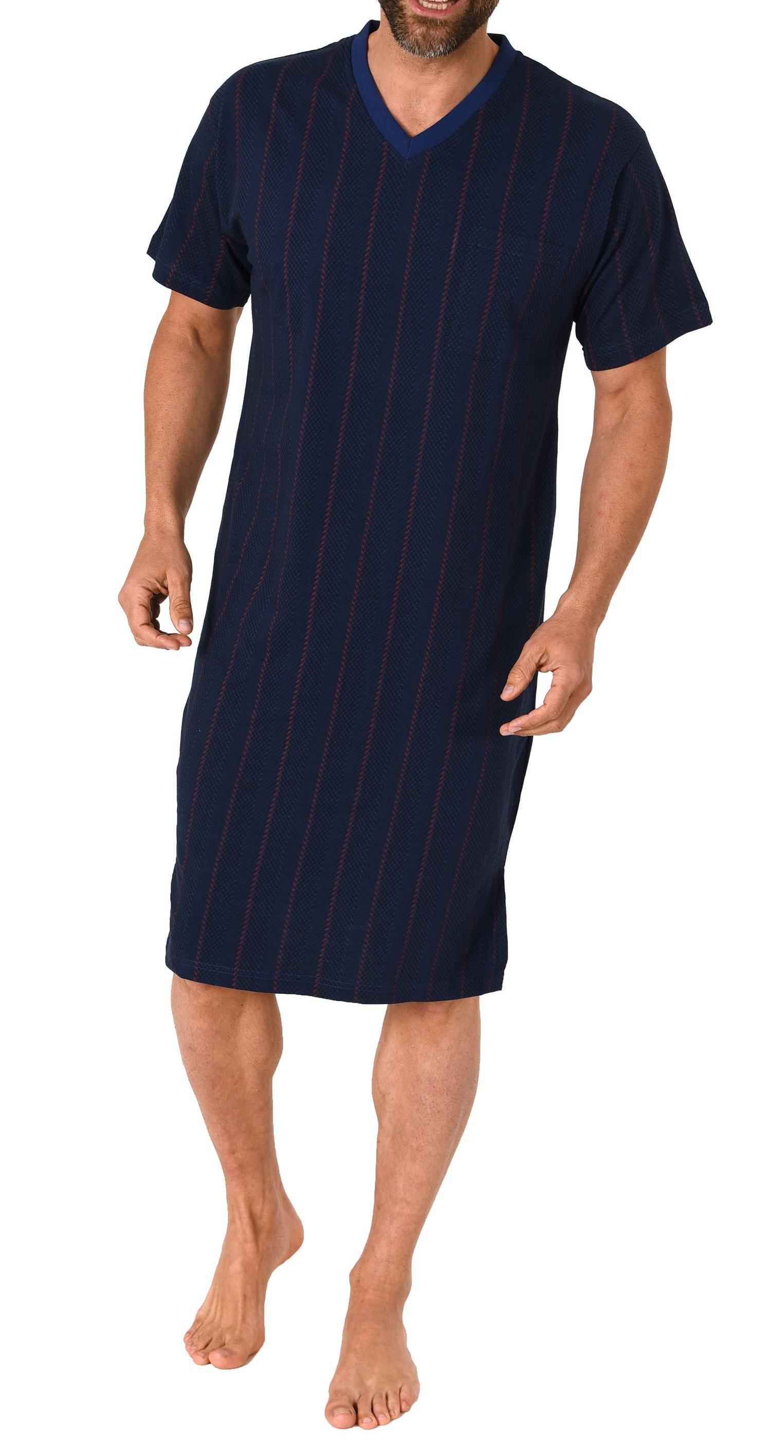 Herren Nachthemd kurzarm in eleganter Streifenoptik - auch in Übergrössen - 102 111 90 518