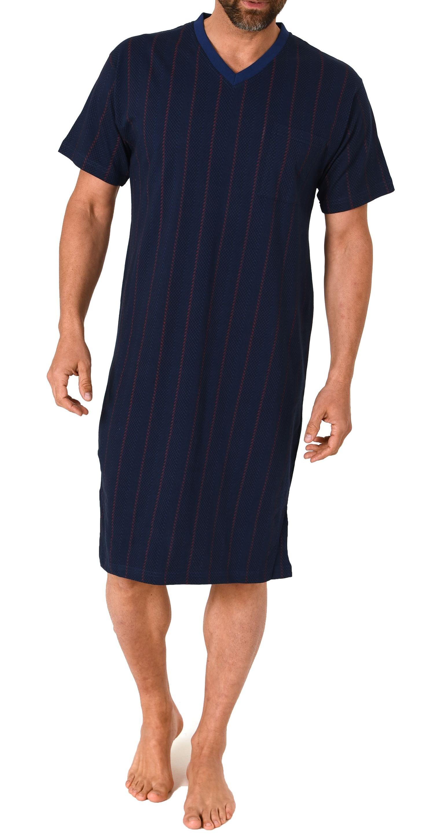 Herren Nachthemd kurzarm in eleganter Streifenoptik - auch in Übergrössen - 102 111 90 518
