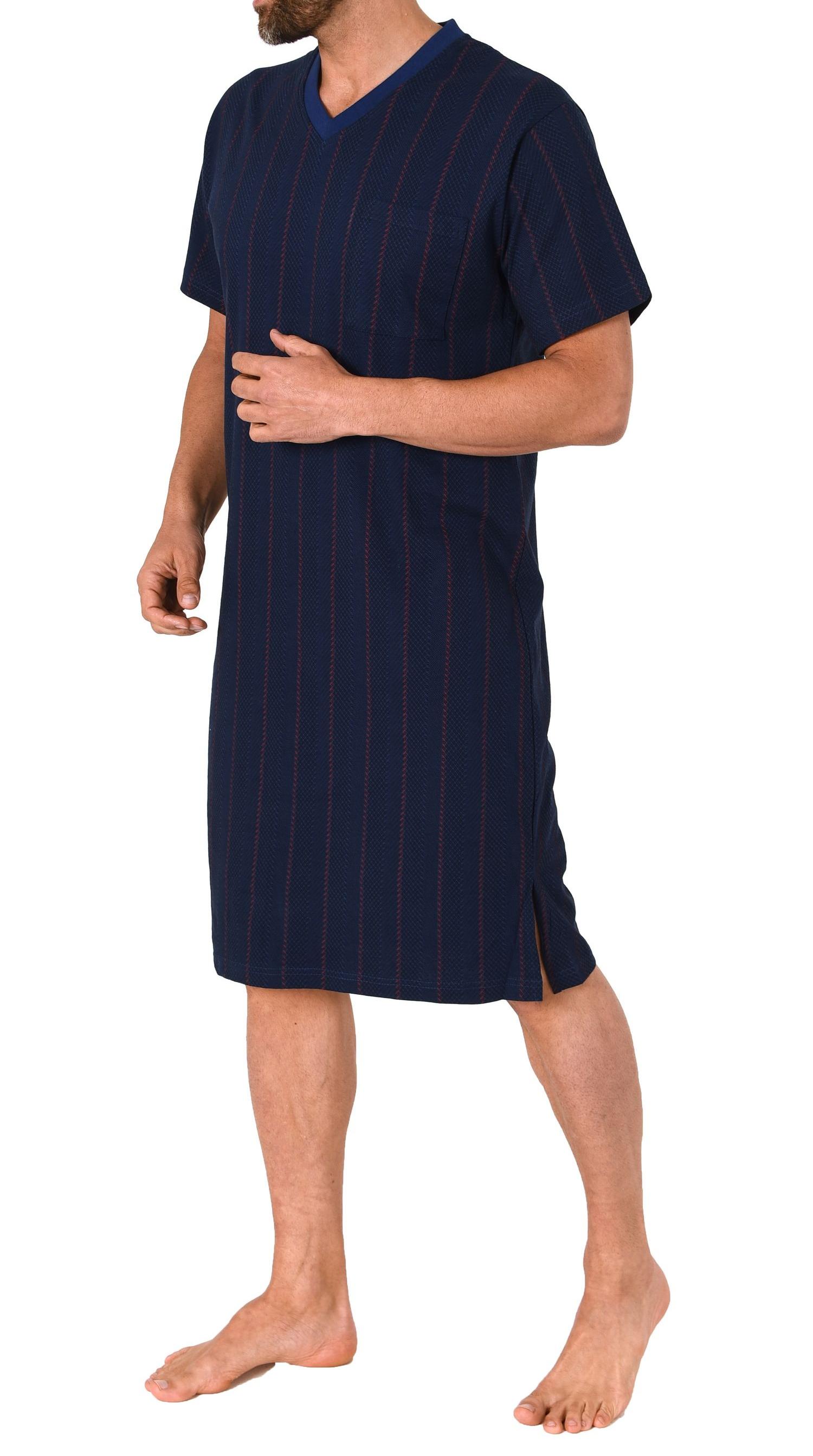 Herren Nachthemd kurzarm in eleganter Streifenoptik - auch in Übergrössen - 102 111 90 518