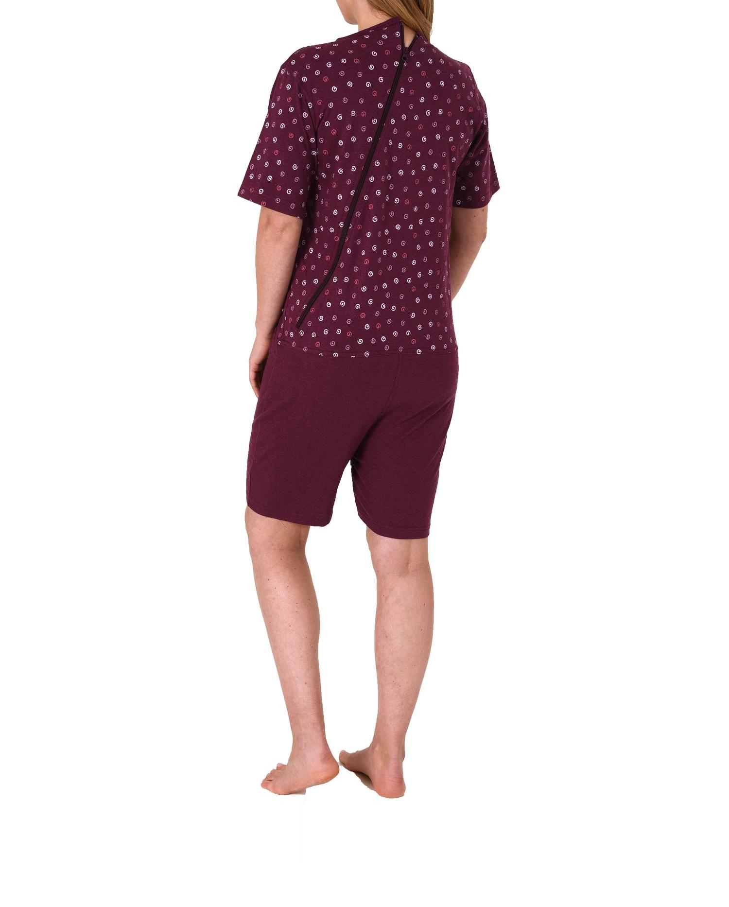 Damen kurzarm Pflegeoverall mit Reißverschluss am Rücken und am Bein 291 271 90 904