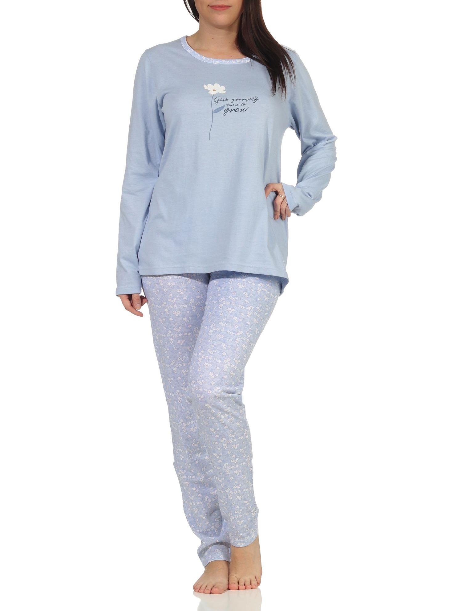 Damen Schlafanzug Pyjama langarm mit tollen Blümchen Design - 66633 Damen Schlafanzug Pyjama langarm mit tollen Blümchen Design - 66633