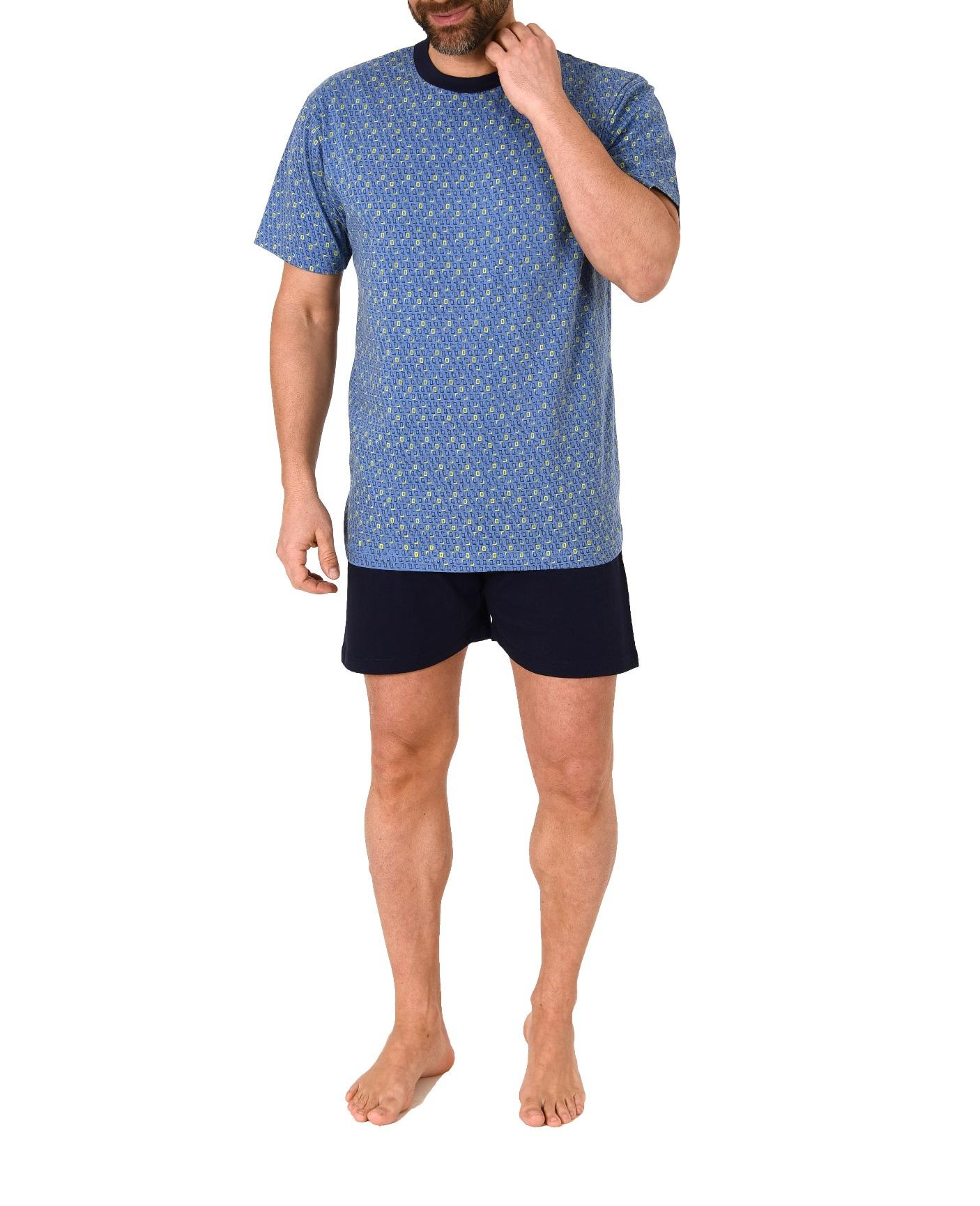Edler Herren kurzarm Schlafanzug Shorty Pyjama mit Minimal-Print - 112 105 10 714 Edler Herren kurzarm Schlafanzug Shorty Pyjama mit Minimal-Print - 112 105 10 714