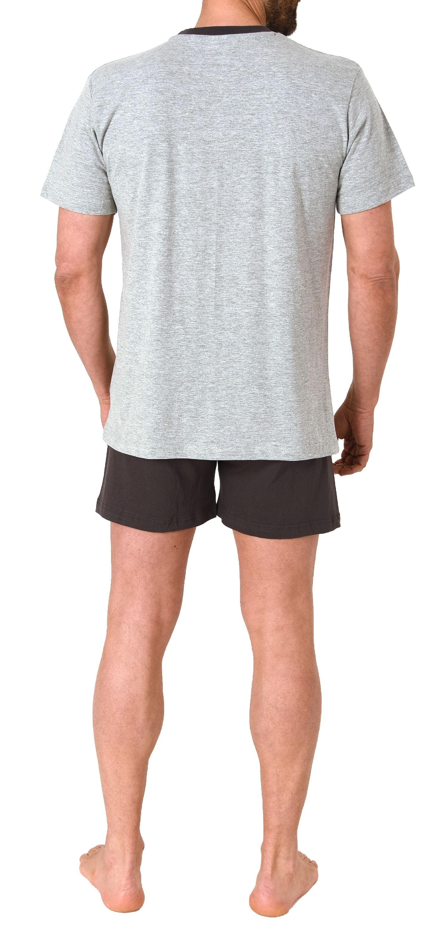 Lässiger Herren Shorty Pyjama kurzarm mit tollem maritimen Print - 66621