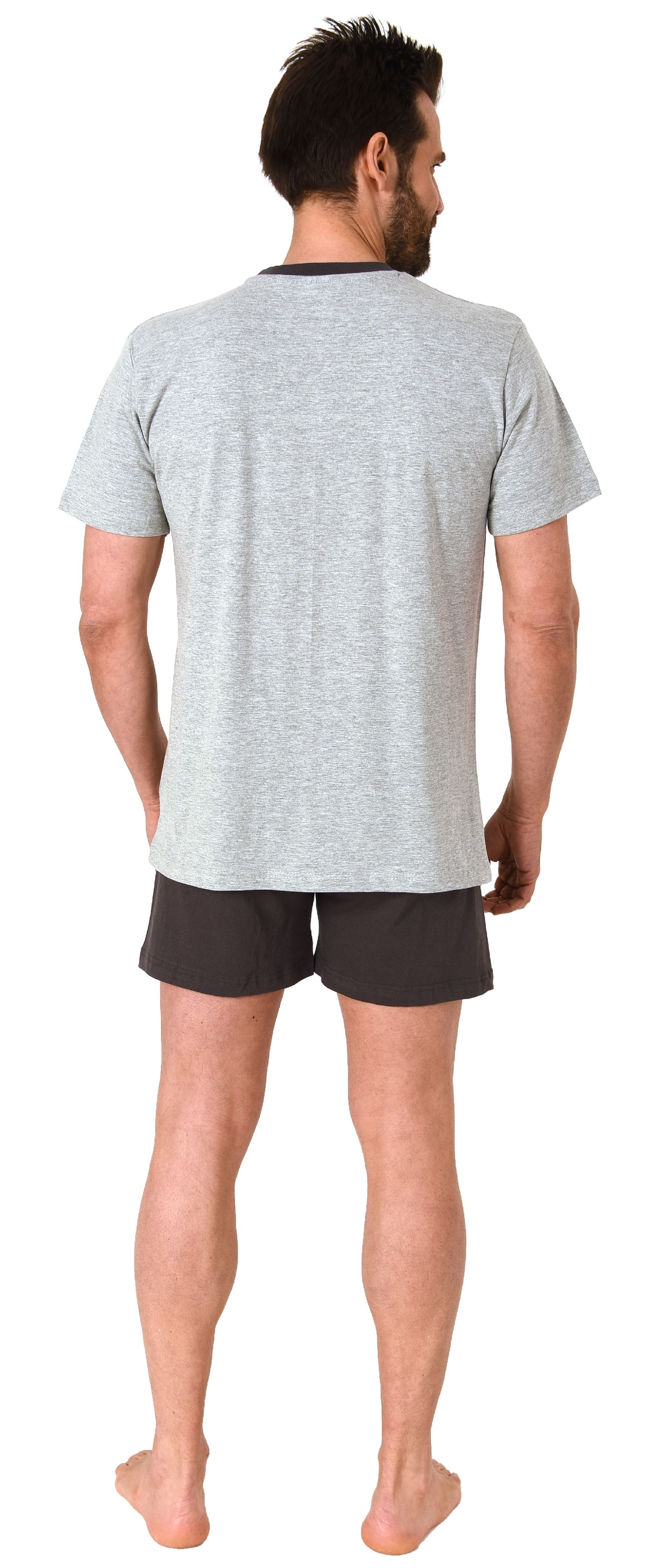 Lässiger Herren Shorty Pyjama kurzarm mit tollem maritimen Print - 66621