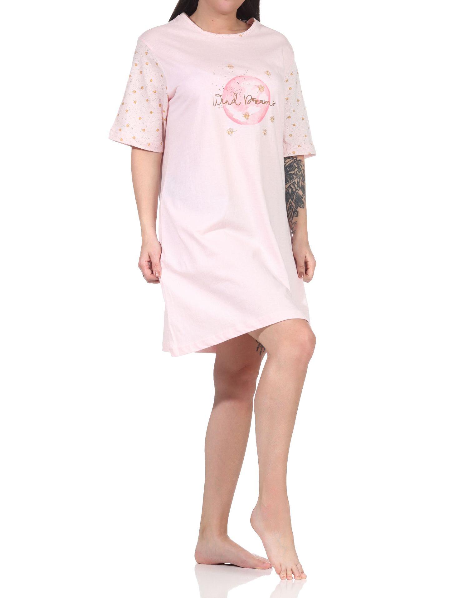 Damen Nachthemd, Bigshirt kurzarm in romantischer Optik "Wind Dreams" - 112 214 10 710