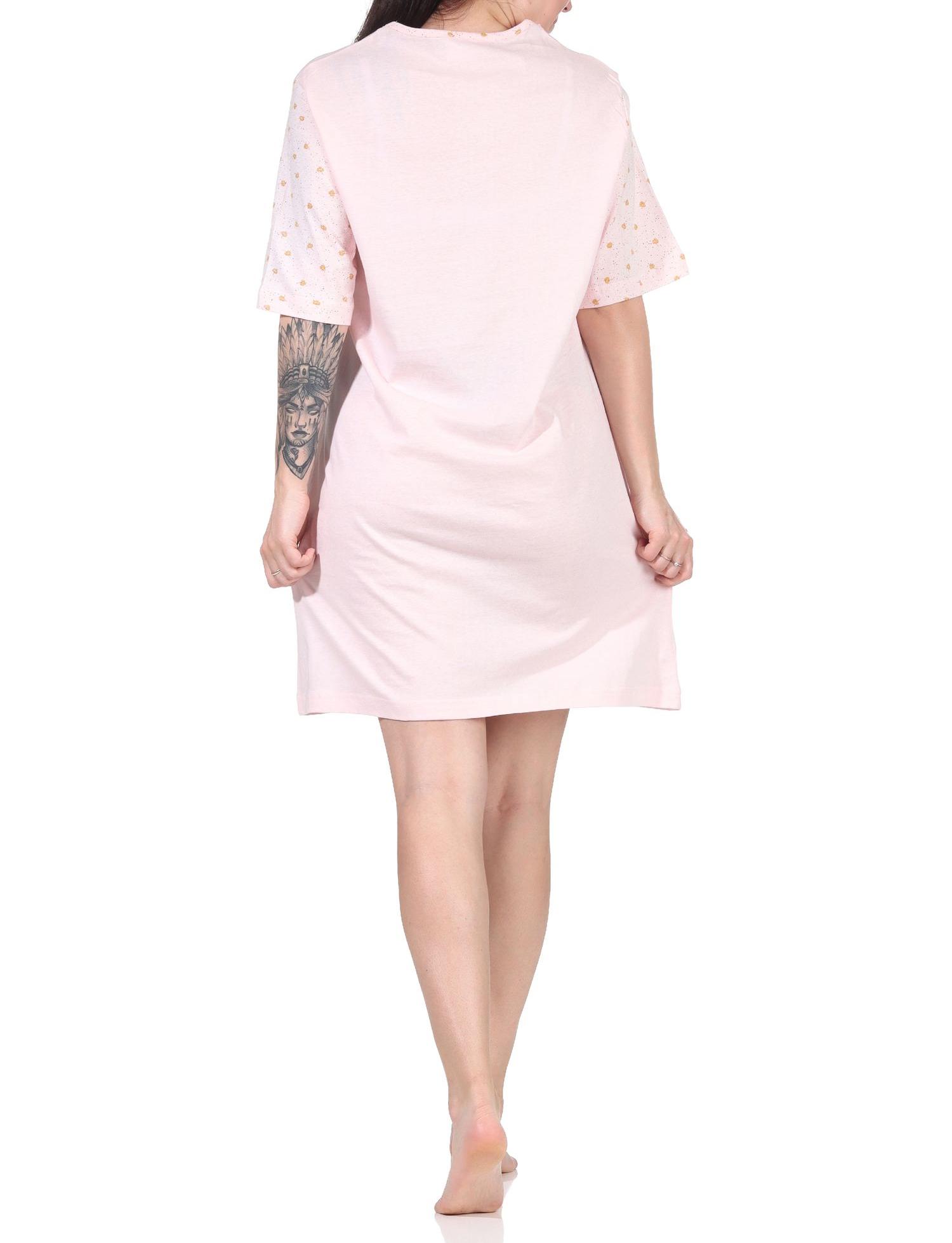 Damen Nachthemd, Bigshirt kurzarm in romantischer Optik "Wind Dreams" - 112 214 10 710