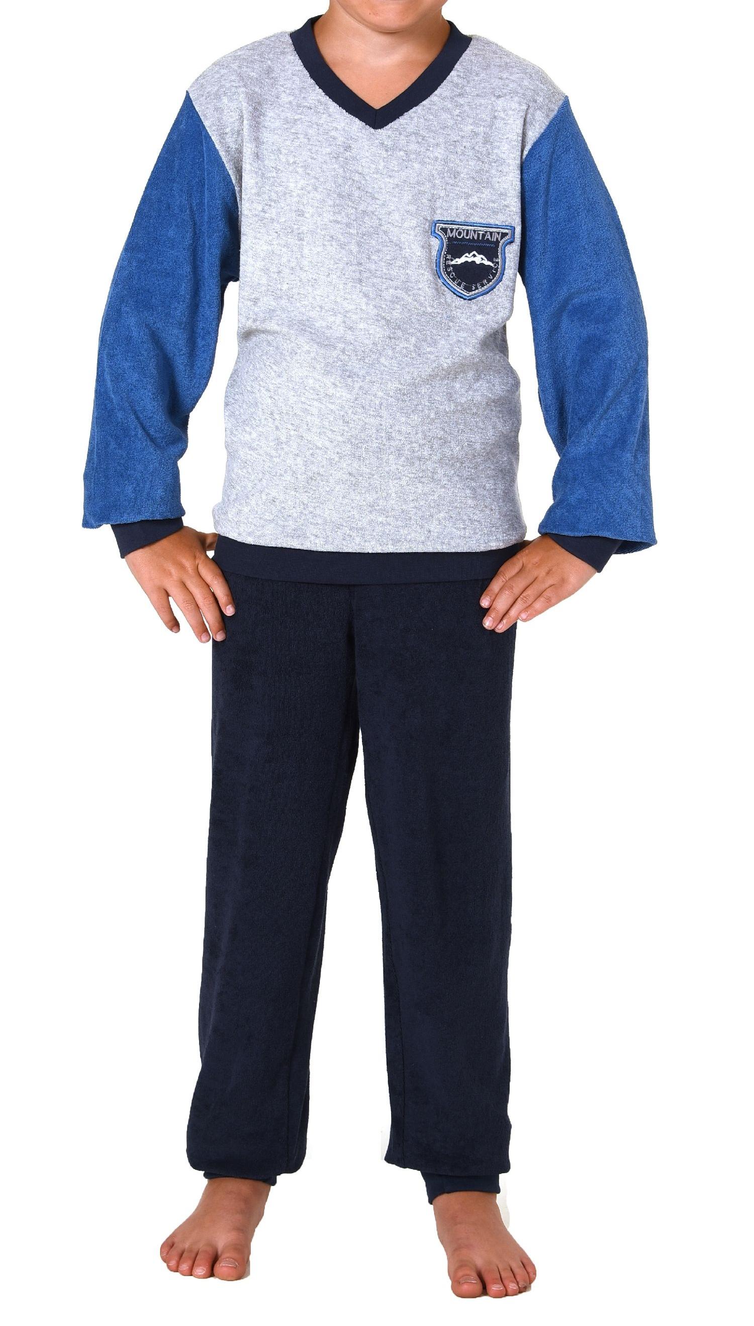 Toller Jungen Frottee Pyjama langarm Schlafanzug mit Bündchen - 212 501 13 802