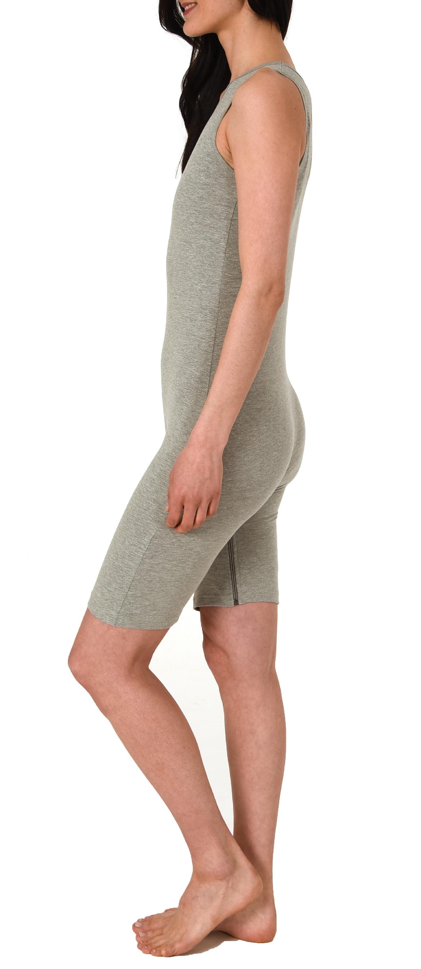 Pflegebody Ärmellos UNISEX, kurzer Pflegeoverall ohne Ärmel - mit Beinreißverschluss 