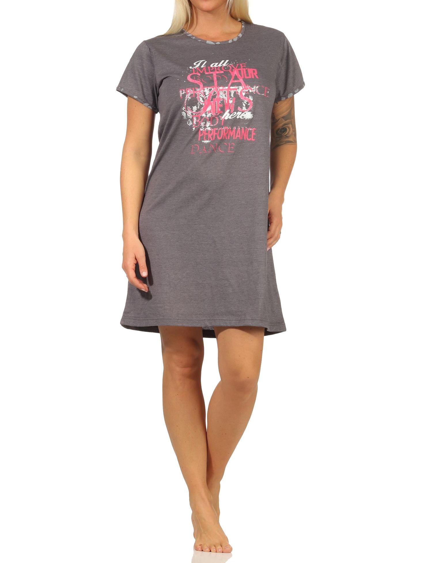 Damen kurzarm Nachthemd mit tollem Motiv - 67140