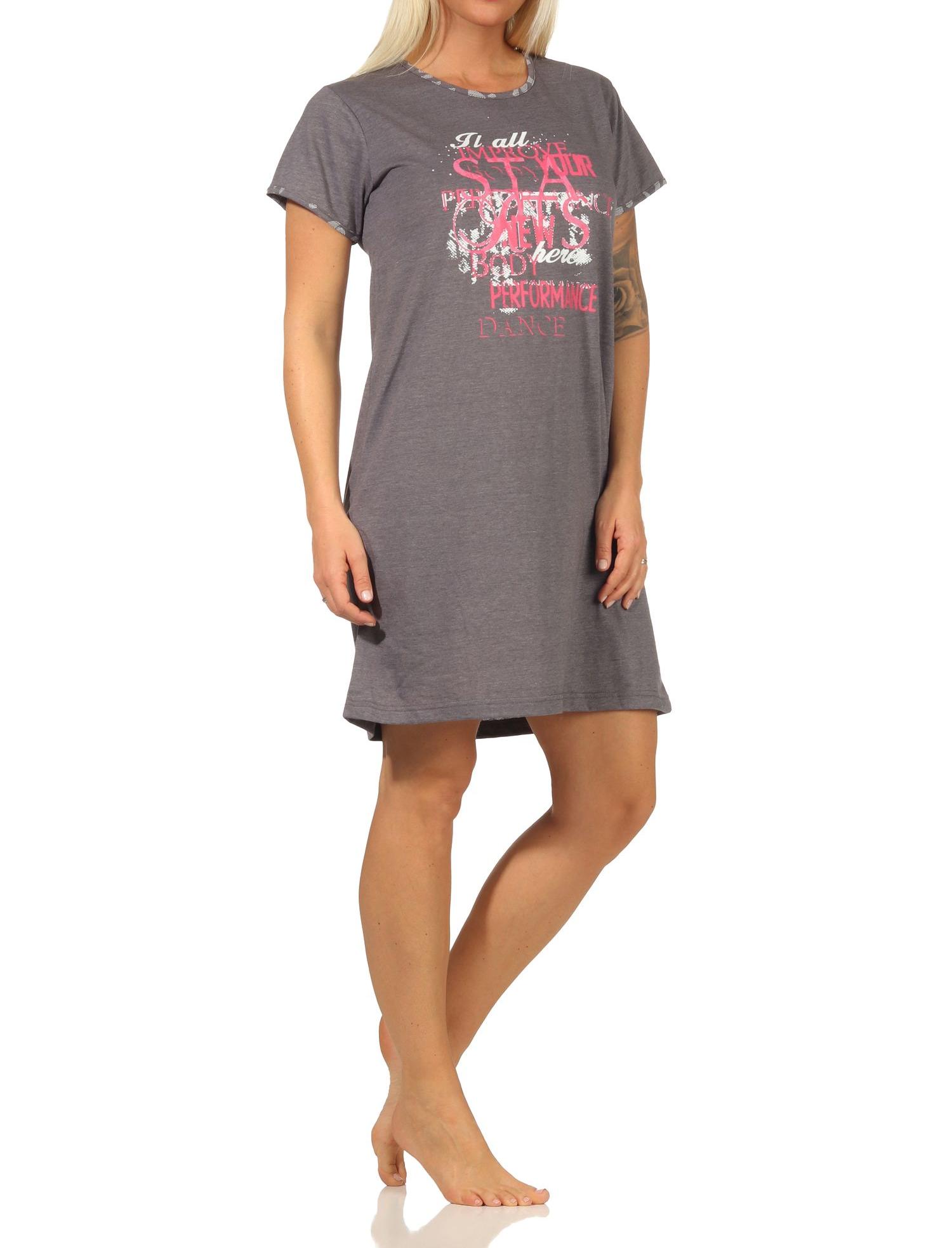 Damen kurzarm Nachthemd mit tollem Motiv - 67140