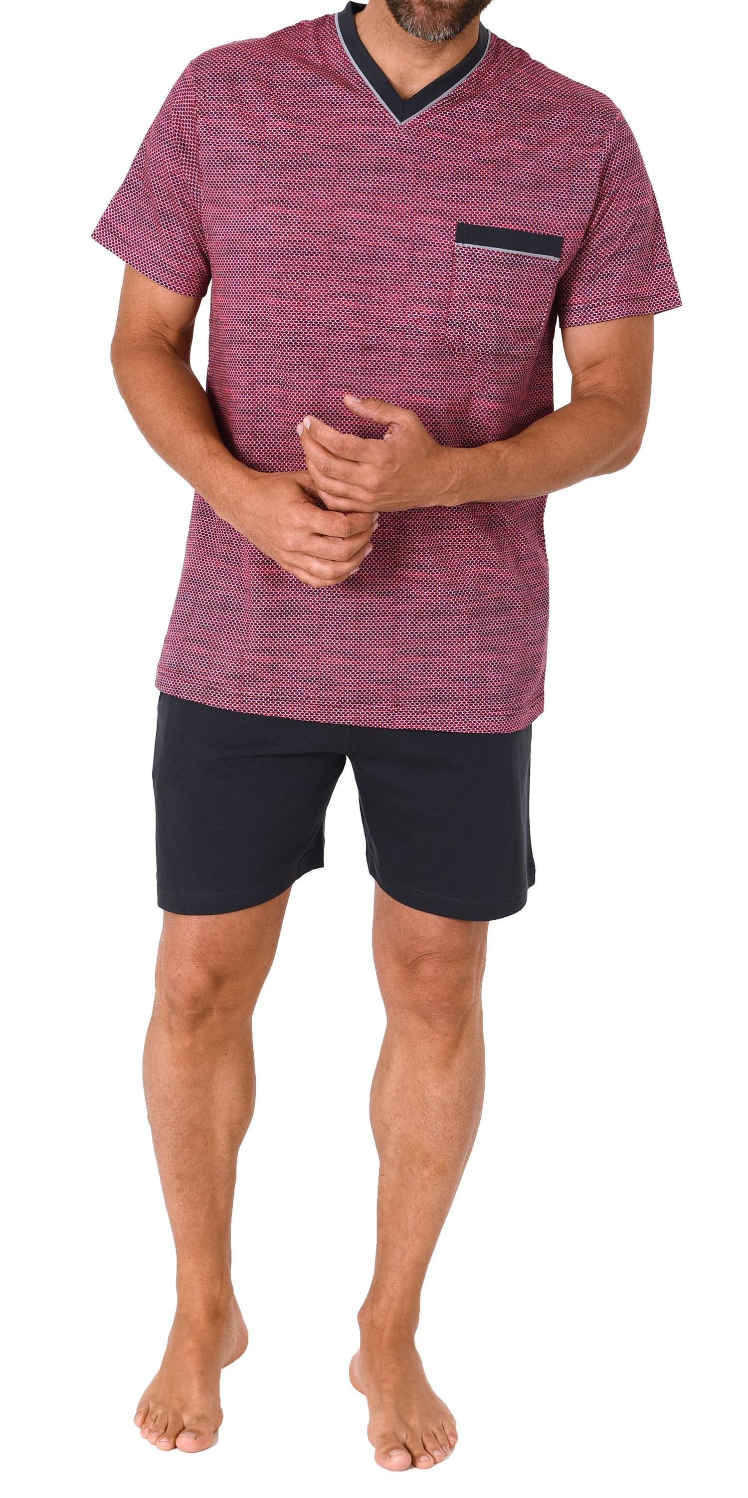 Herren Schlafanzug kurzarm Shorty Pyjama in toller Optik - 291 105 90 431v