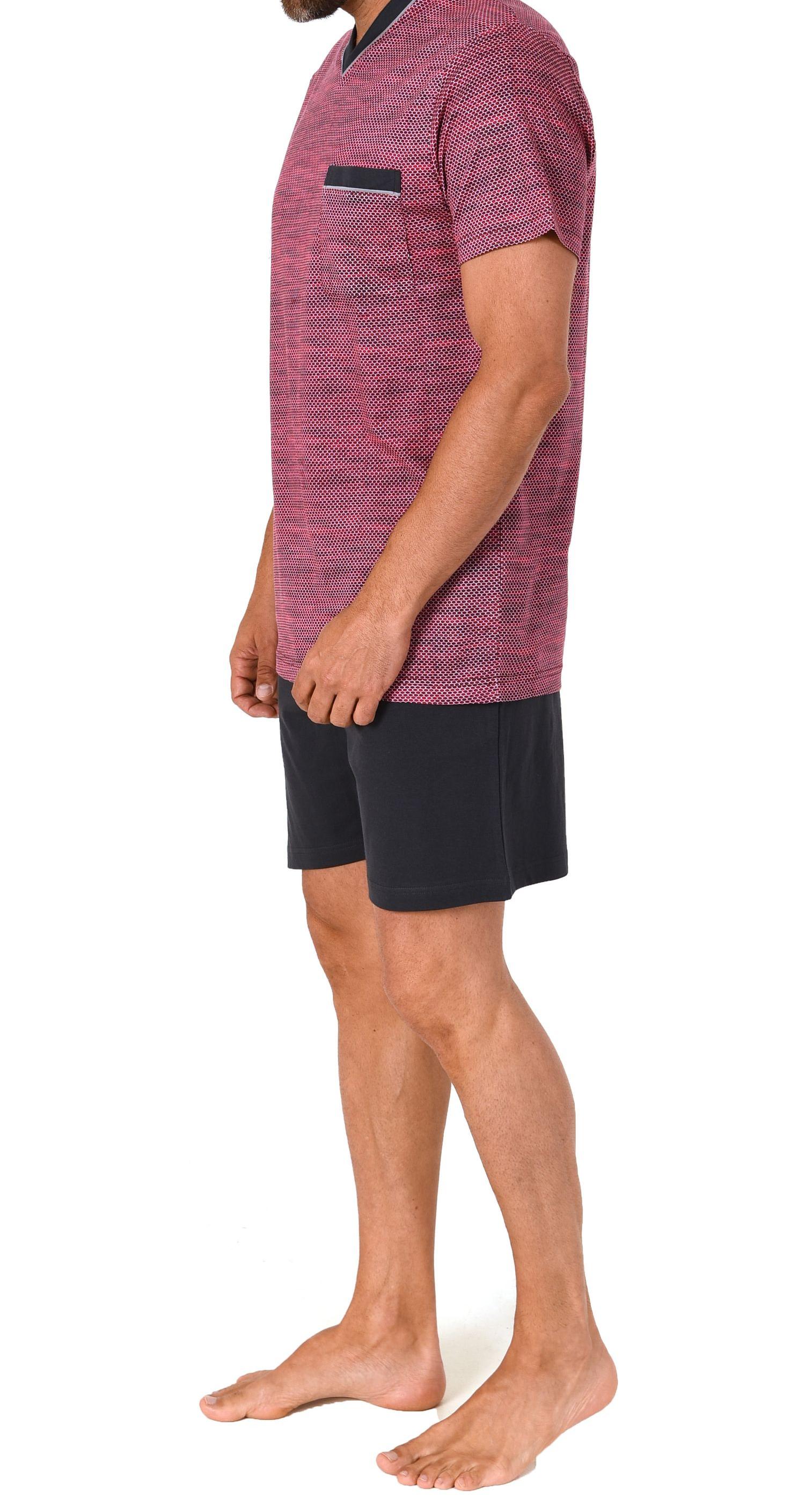 Herren Schlafanzug kurzarm Shorty Pyjama in toller Optik - 291 105 90 431v