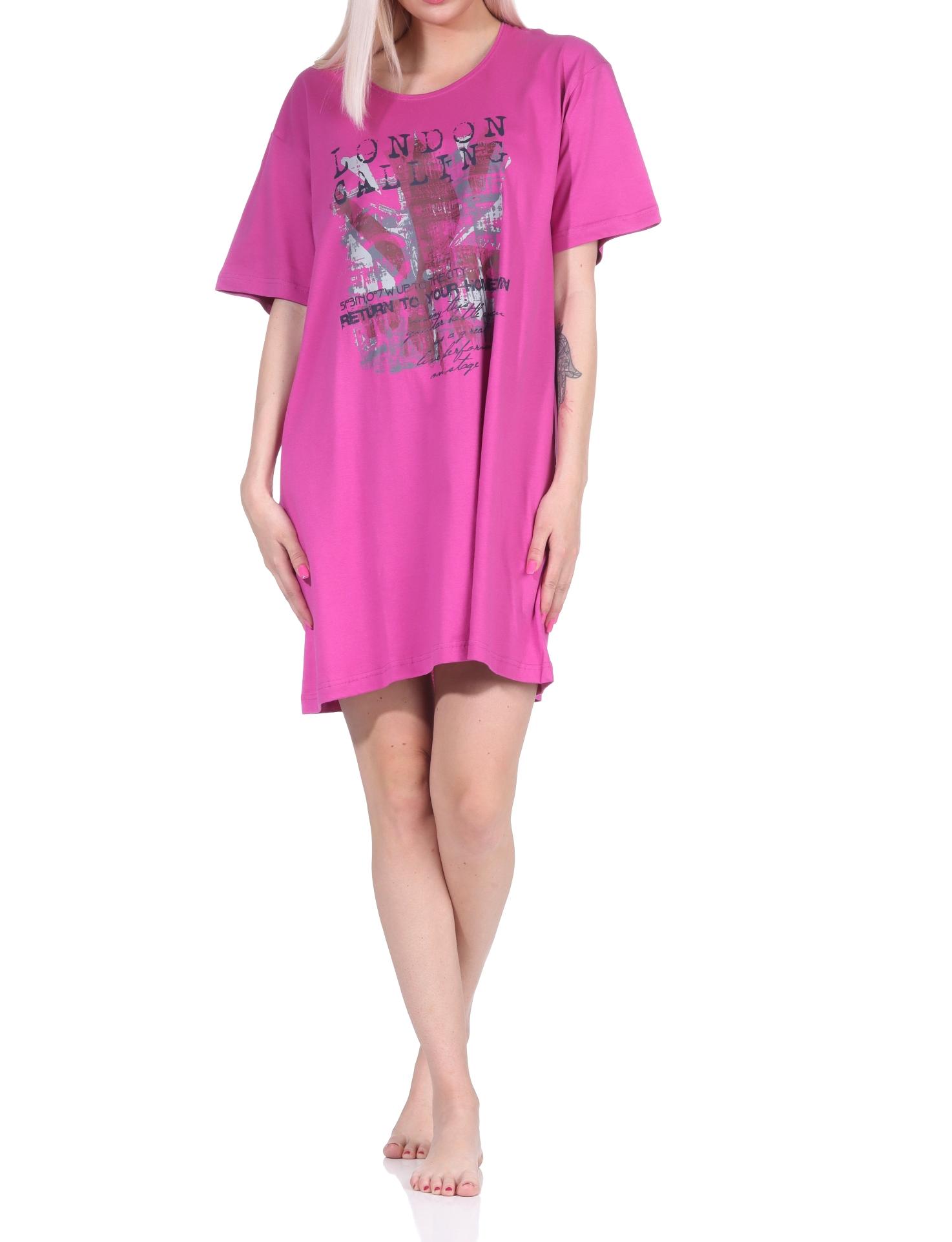 Damen 2er Pack kurzarm Nachthemd Schlafshirt in 2 tollen Designs 