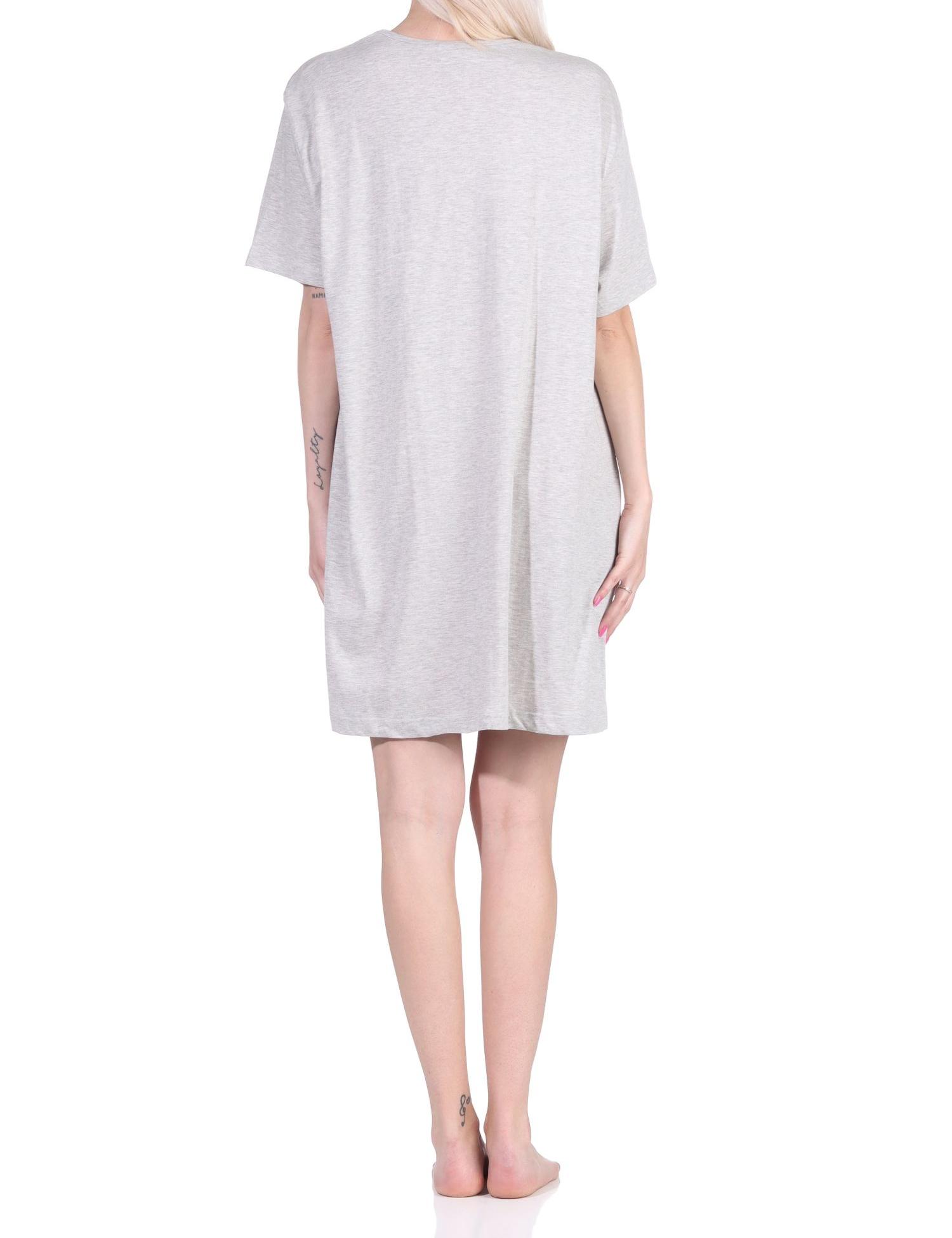 Damen 2er Pack kurzarm Nachthemd Schlafshirt in 2 tollen Designs - 65138