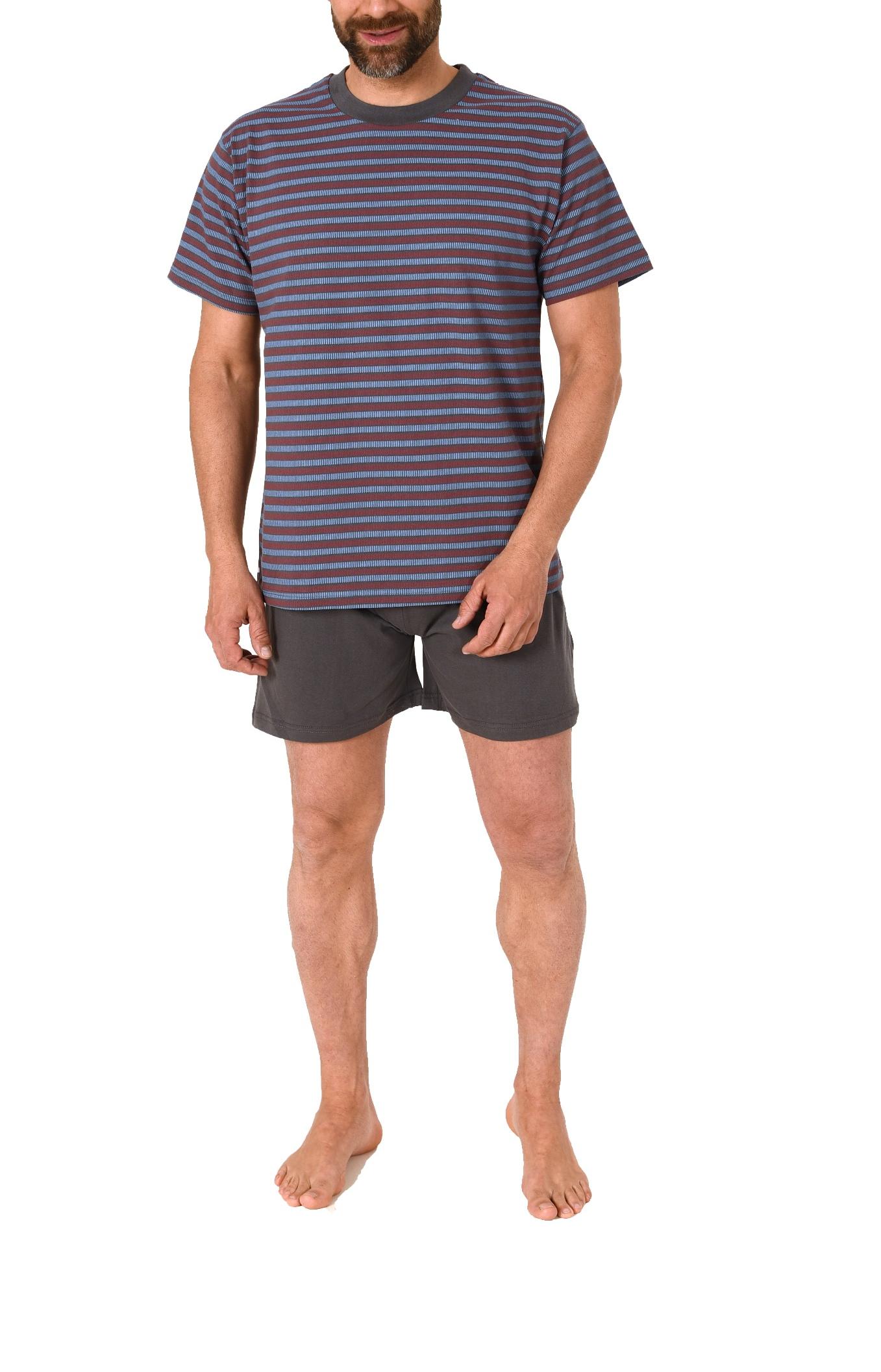 Herren Schlafanzug kurzarm Pyjama Shorty in lässiger Streifenoptik - 122 105 10 873 Herren Schlafanzug kurzarm Pyjama Shorty in lässiger Streifenoptik - 122 105 10 873