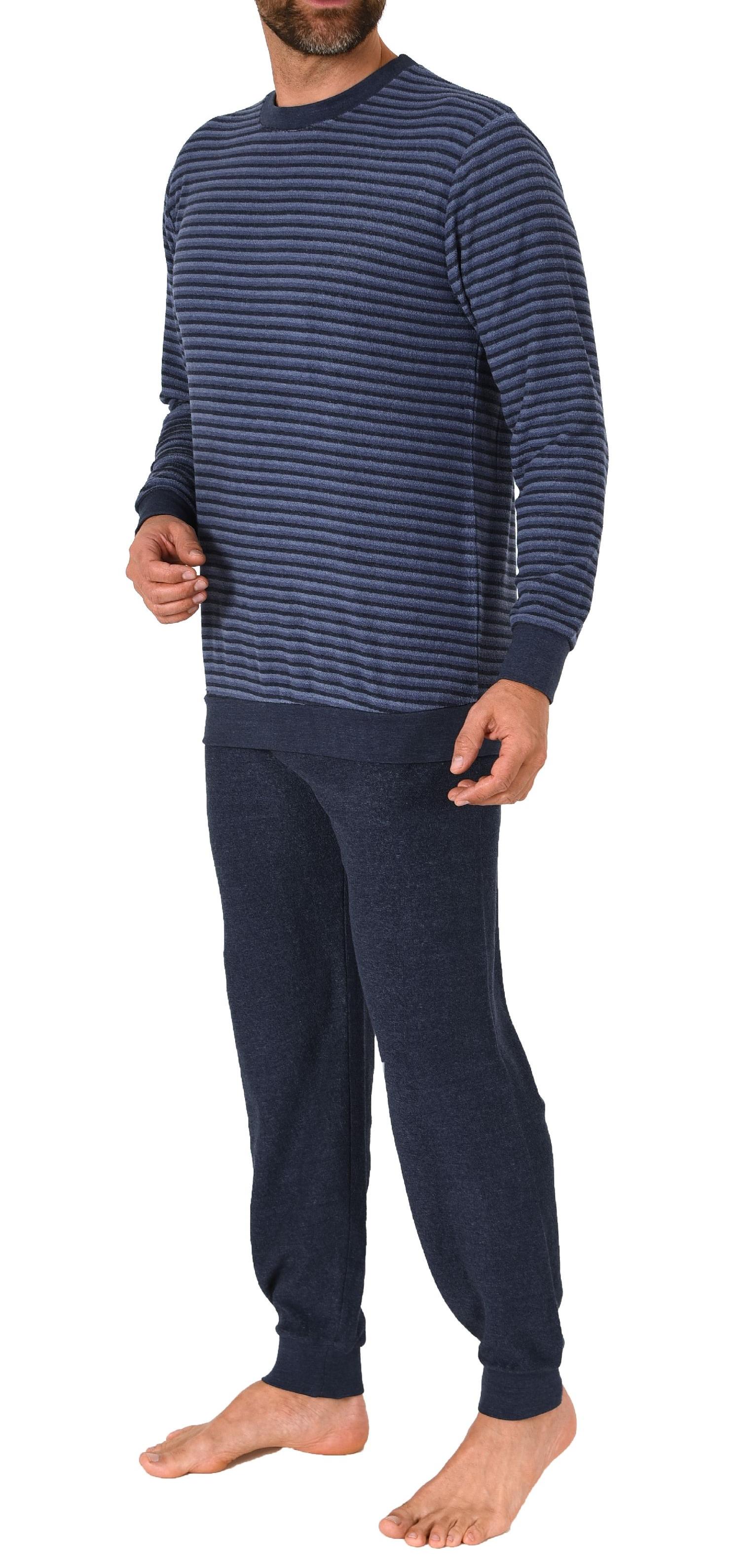Herren Frottee Schlafanzug mit Bündchen in Streifenoptik - auch in Übergrößen - 212 101 13 101 Herren Frottee Schlafanzug mit Bündchen in Streifenoptik - auch in Übergrößen - 212 13 101