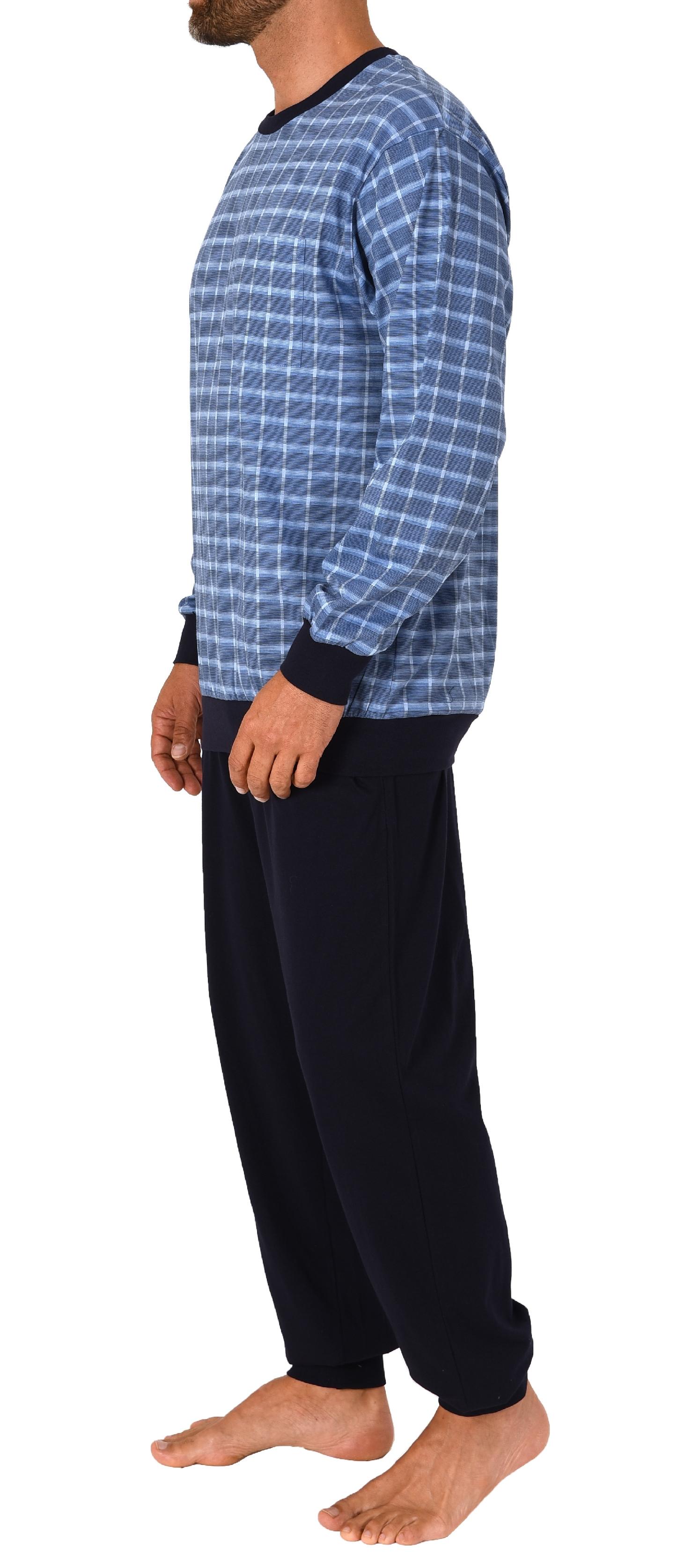 Herren Pyjama Schlafanzug mit Bündchen in edle Karo Optik - auch in Übergrössen - 212 502