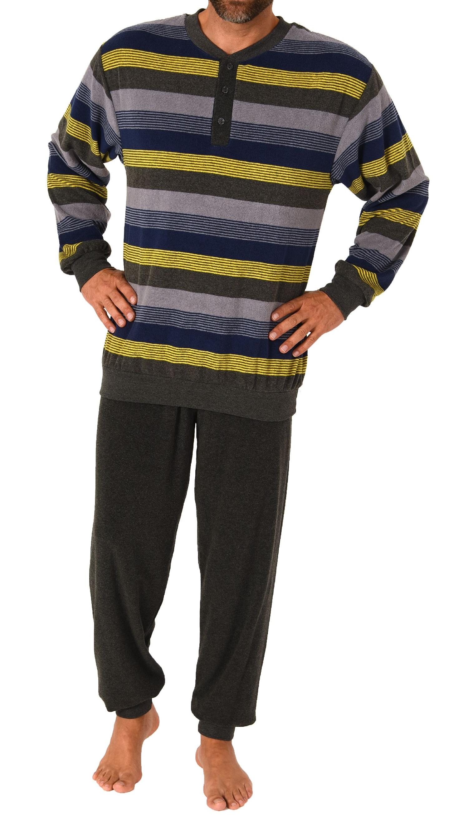 Elegant aussehender Herren Frottee Pyjama mit Bündchen - auch in Übergrössen - 212 93 746