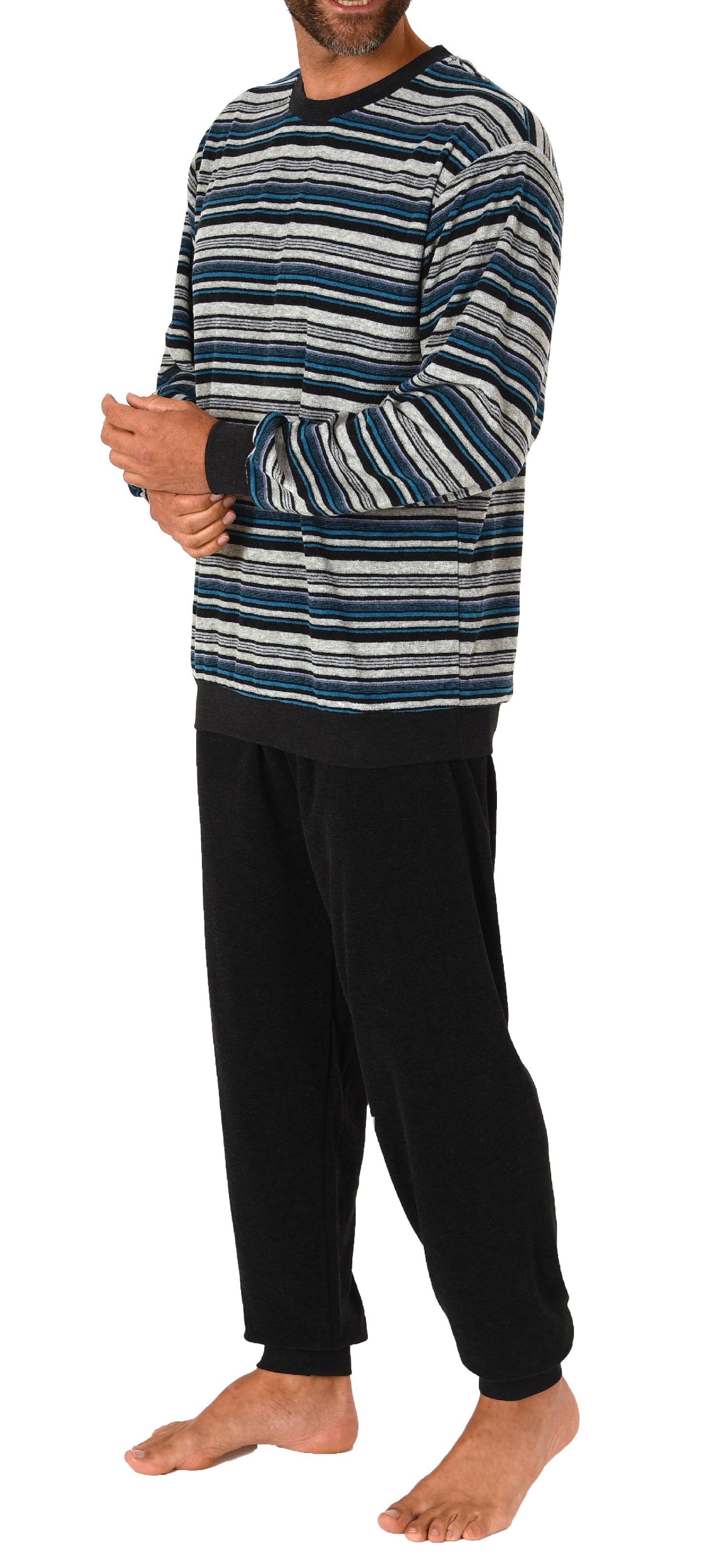 Herren Frottee Pyjama Schlafanzug mit Bündchen und Rundhals  - auch in Übergrößen 212 751